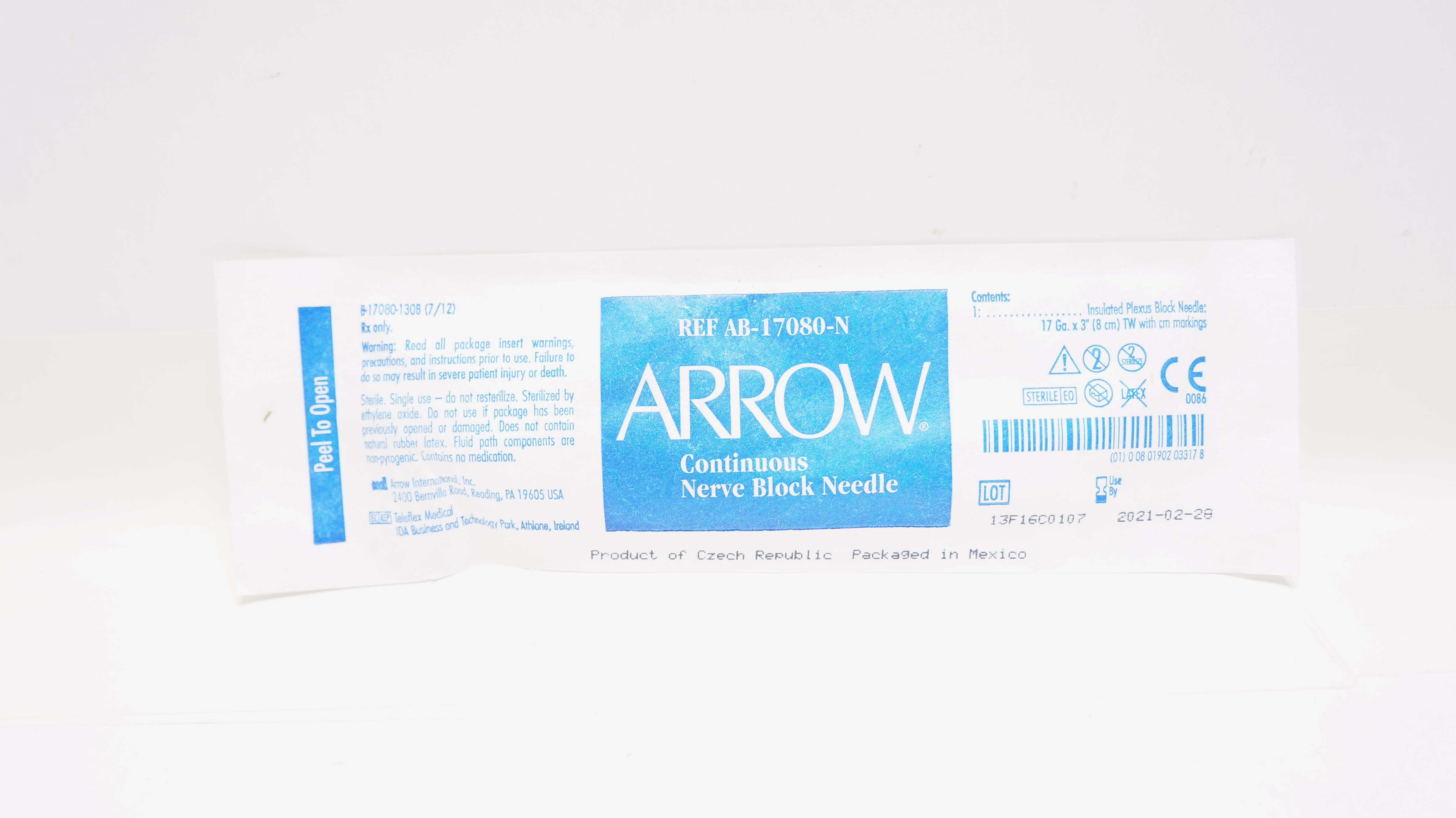 Arrow AB-17080-N Continuous Nerve Block Needle (x)