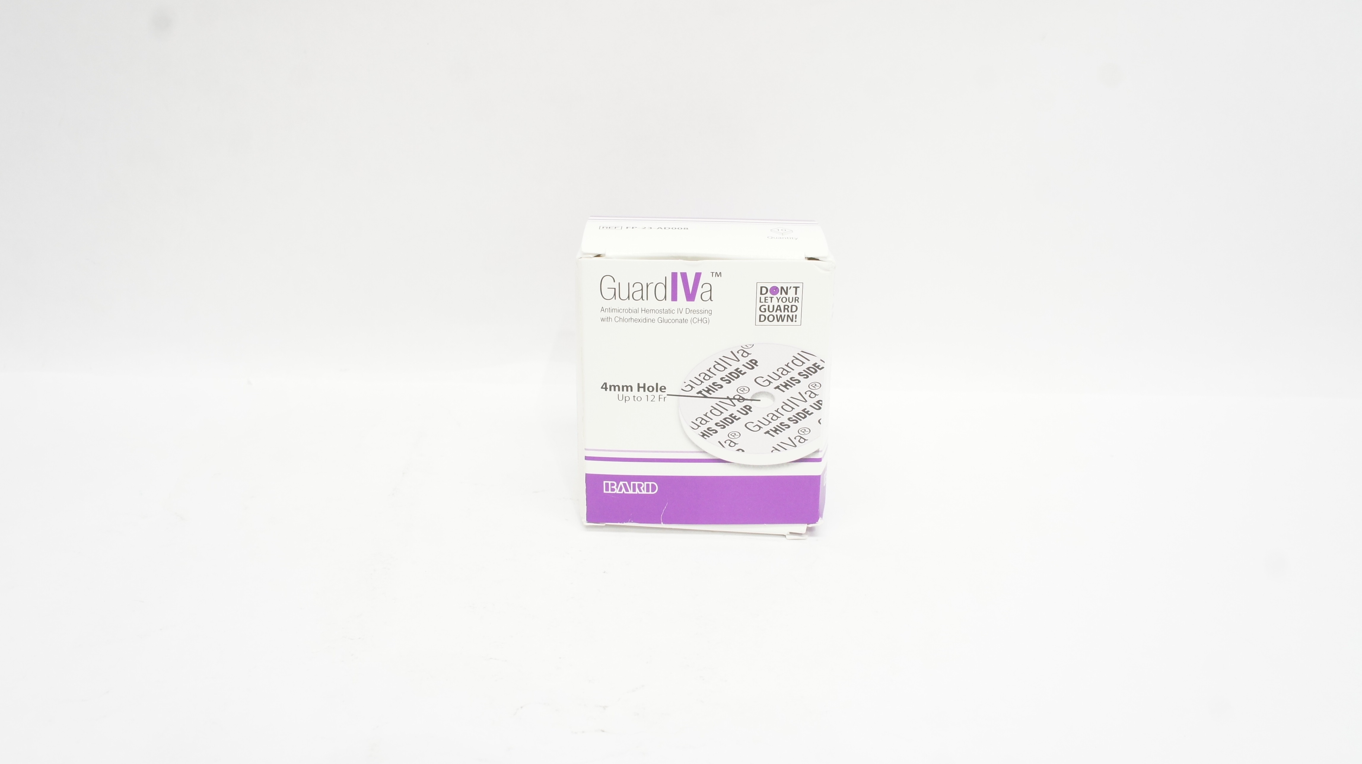 Bard FP-23-AD008 GuardIVa Hemostatic IV Dressing w/CHG 1inch x 4mm (x)-Box of 10
