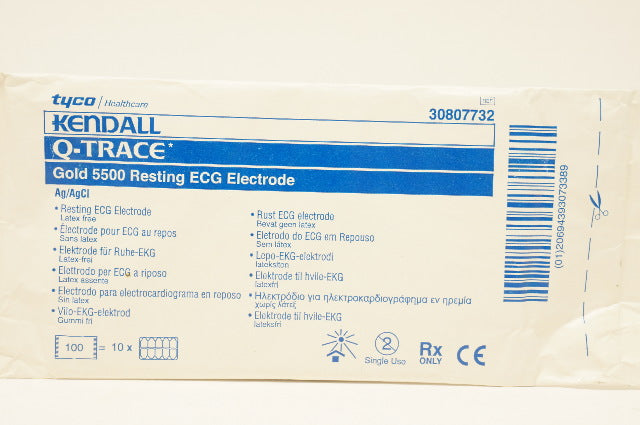 Tyco 30807732 Kendall Q-Trace Gold 5500 Resting ECG Electrode - Pack of 100