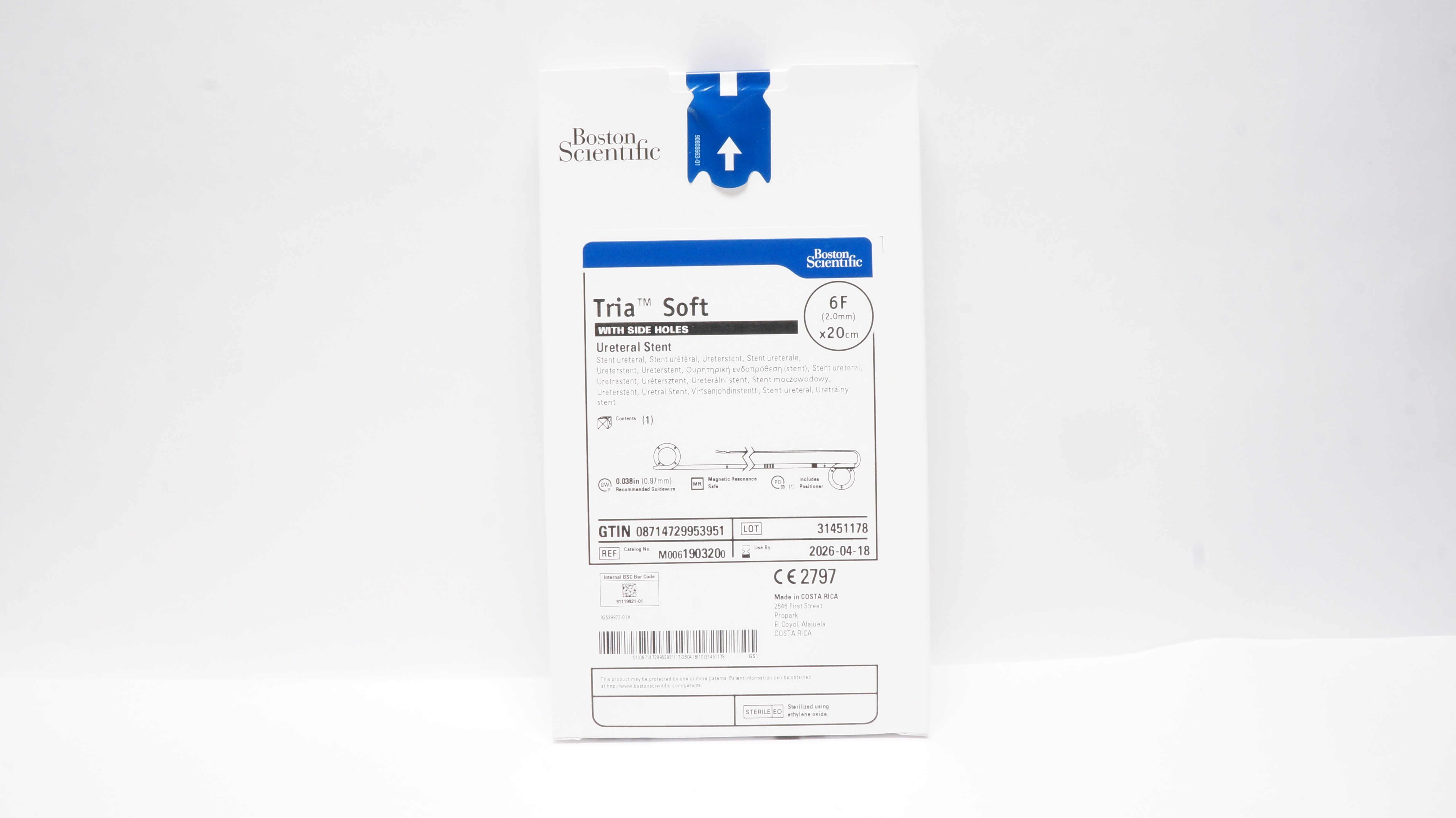 Boston Scientific M0061903200 Tria Soft Uretral Stnt with Sid Holes 6F x 20cm