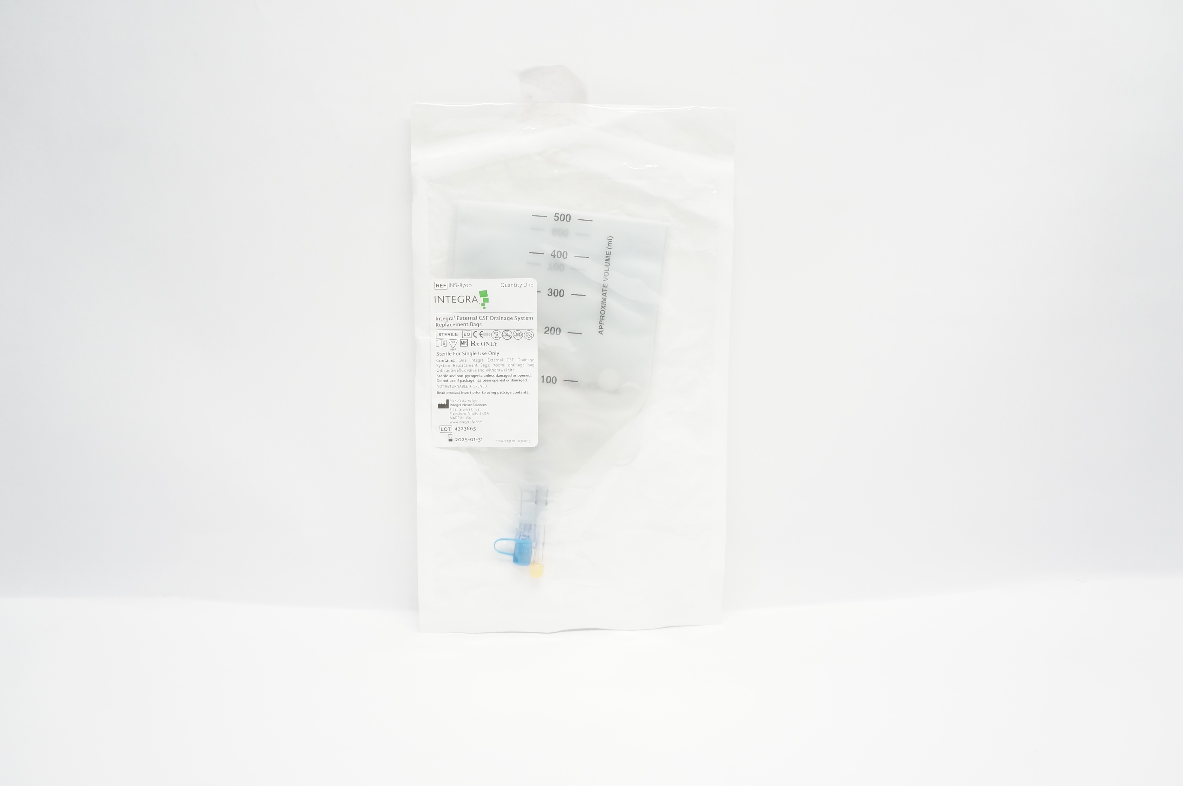 Integra INS-8700 External CSF Drainage System Replacement Bags 700ml