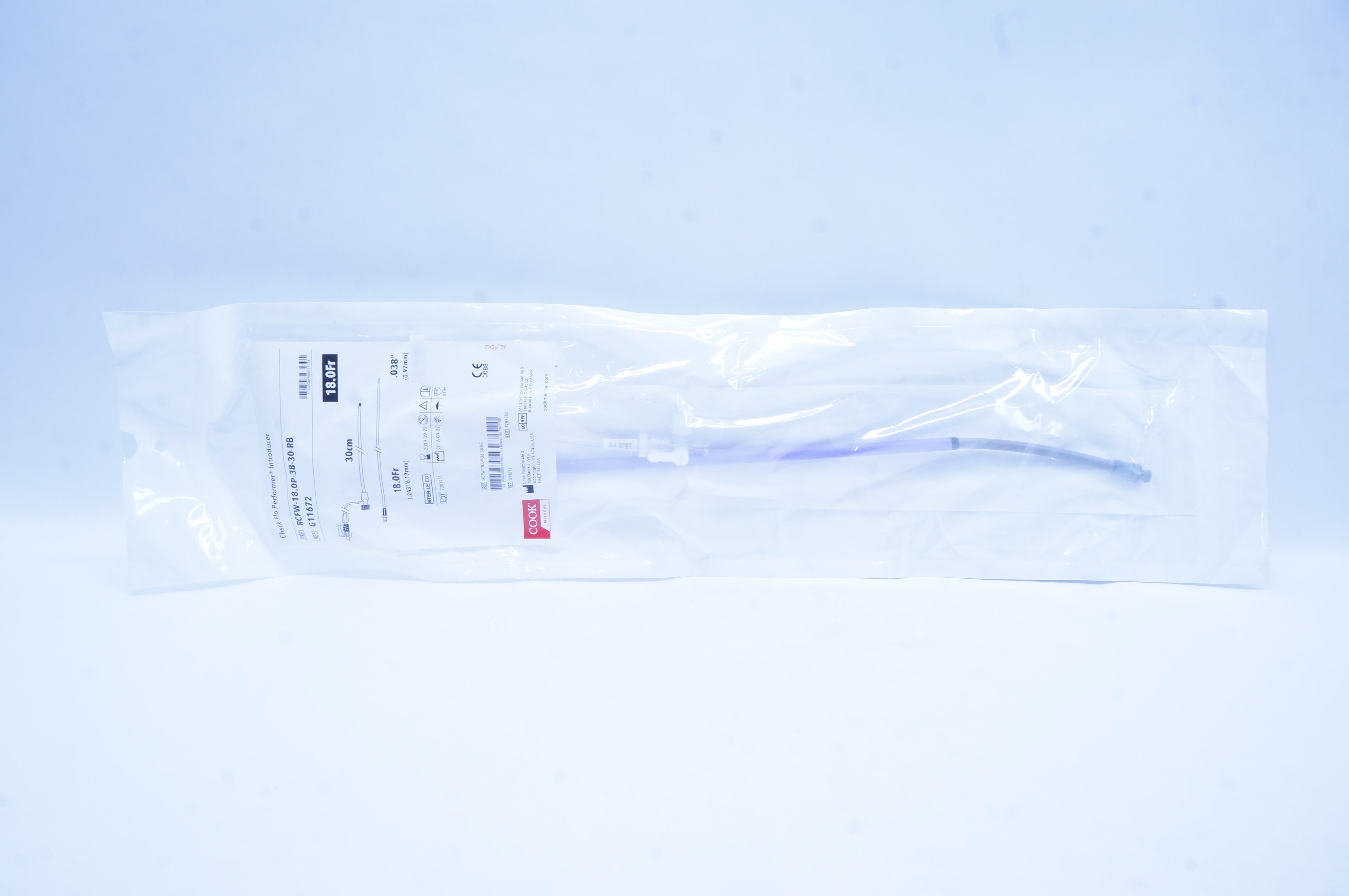 Cook Medical G11672 Flexor Check-Flo Introducer 18.0Fr x .038inch x 30cm (x)