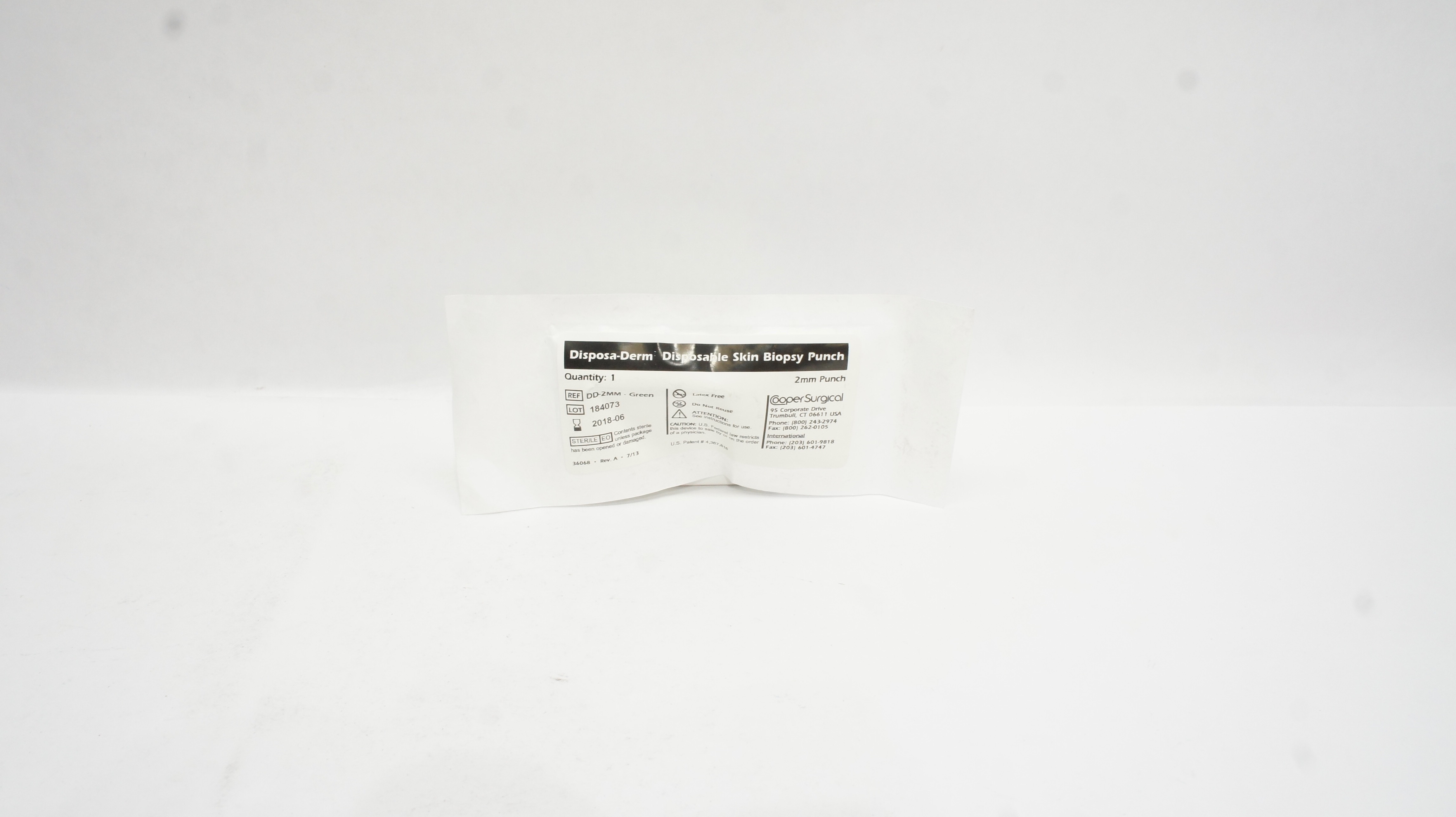 Cooper Surgical DD-2MM-Green Disposa-Derm Disposable Skin Biopsy Punch 2mm (x)