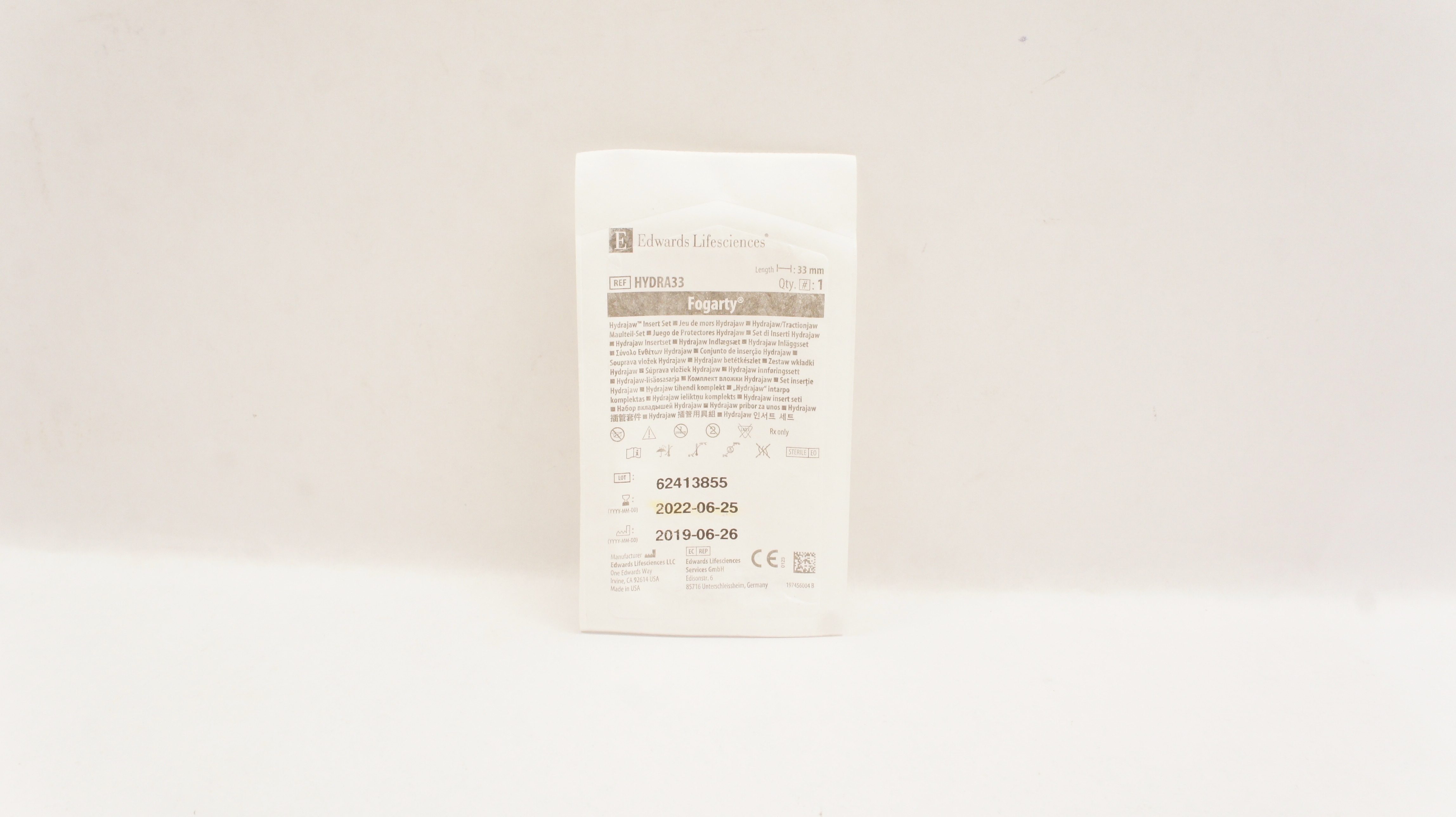 Edwards Lifesciences HYDRA33 Fogarty Hydrajaw Insert Set 33mm (x)