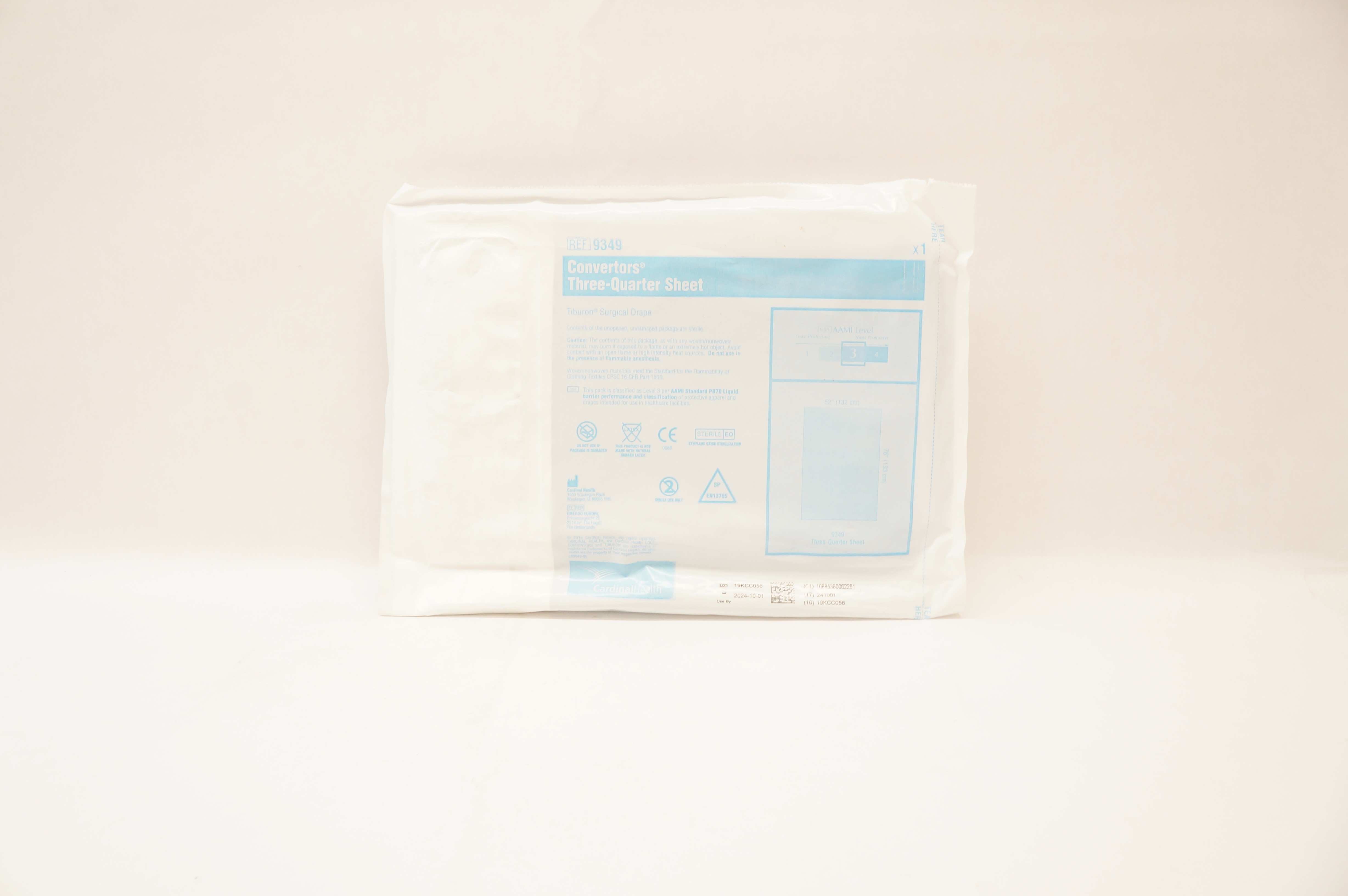 Cardinal Health 9349 Convertors Three-Quarter Sheet 52inch x 76inch