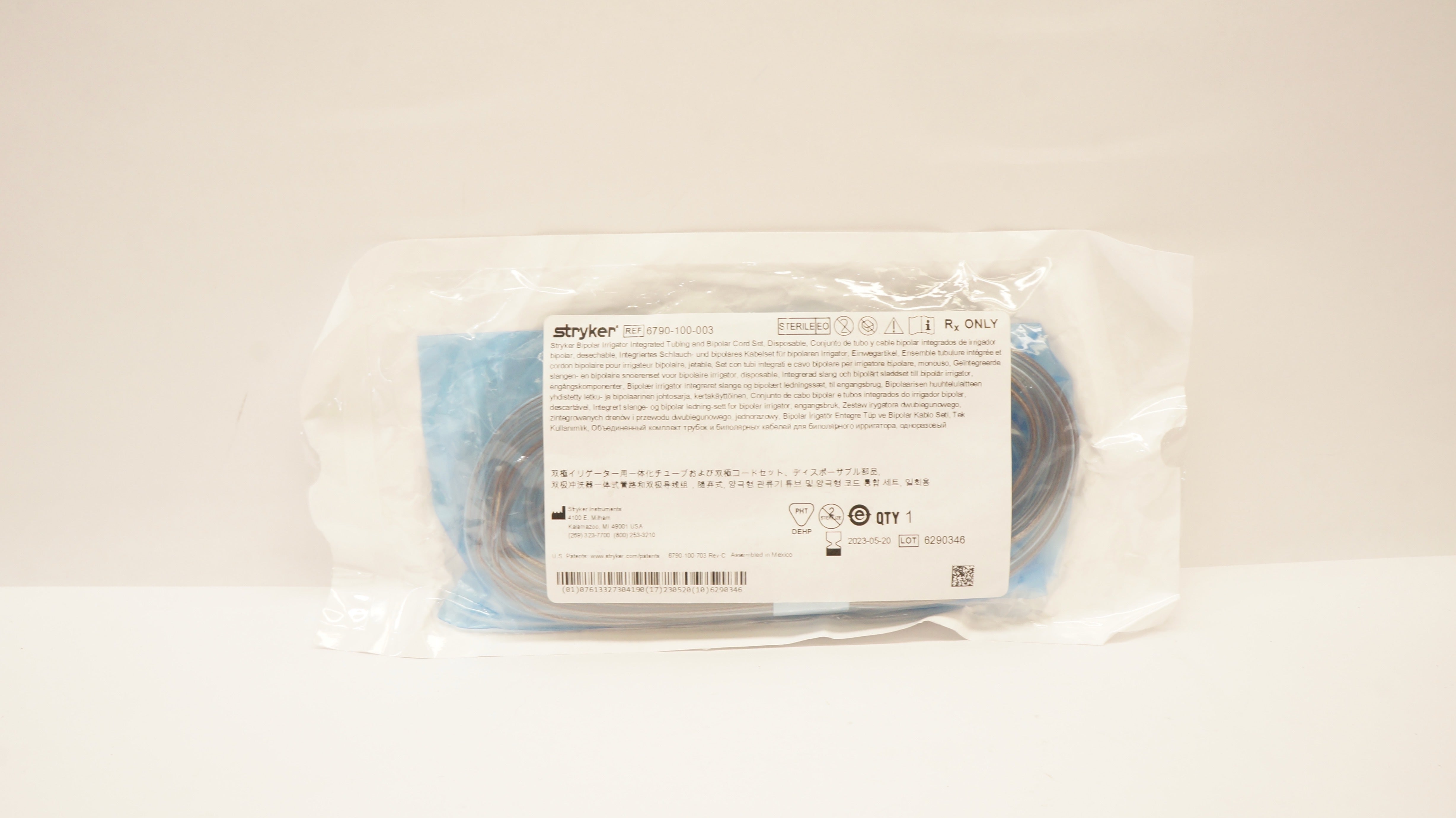 Stryker 6790-100-003 Bipolar Irrigator Integrated Tubing And Bipolar Cord Set