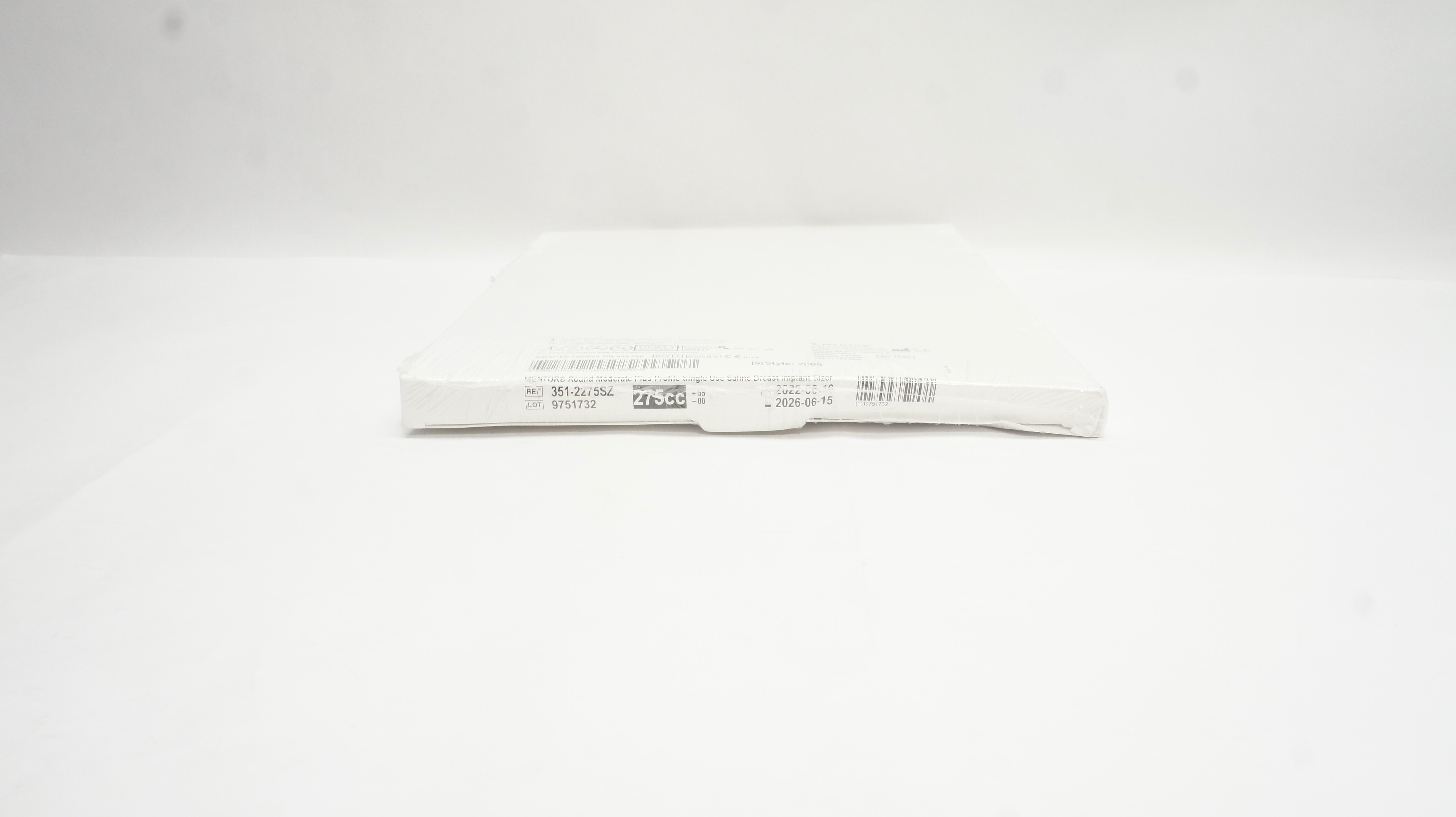 Mentor 351-2275SZ Round Moderate Plus Profile Saline Breast Implant Sizer 275cc