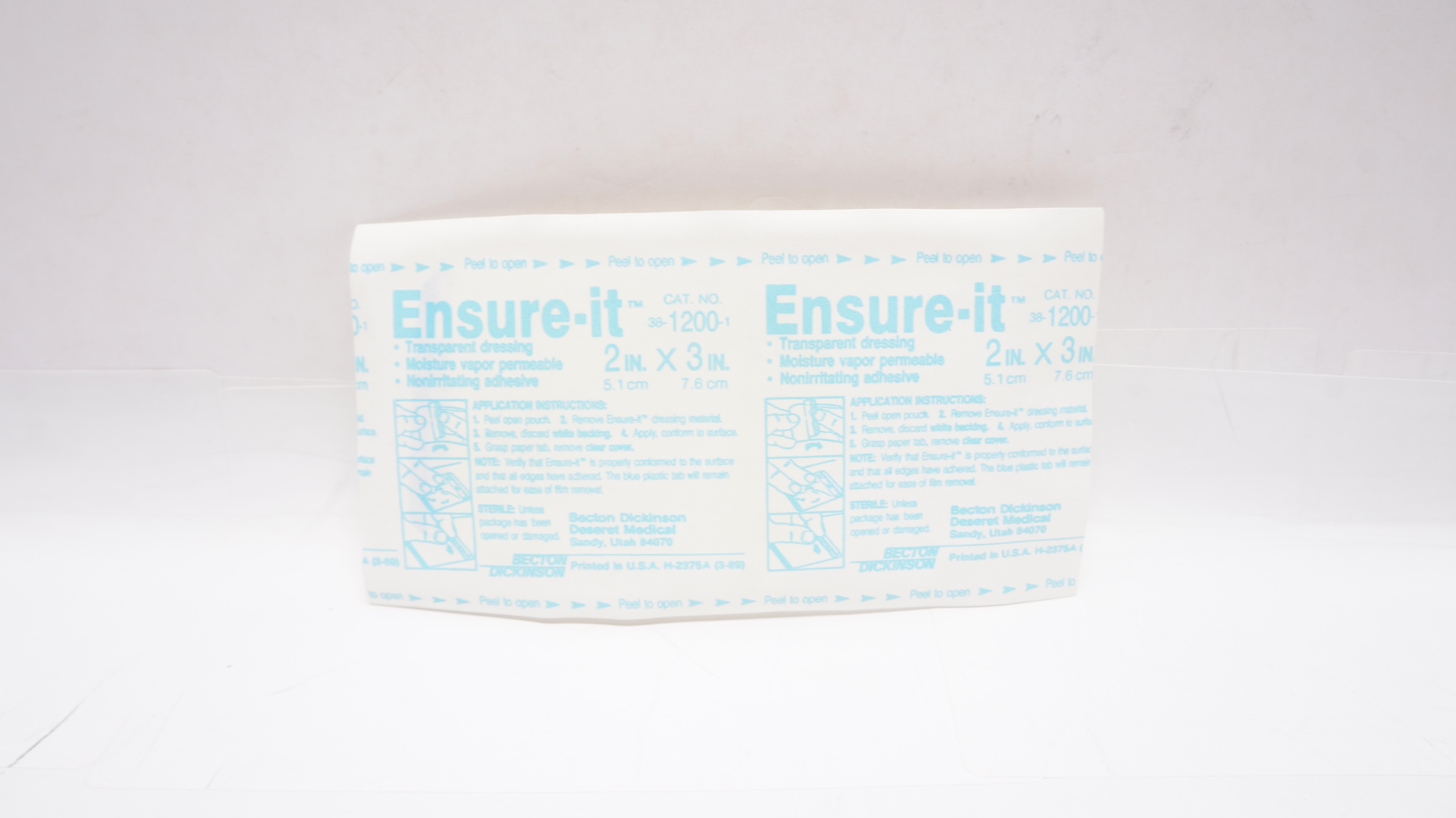 Becton Dickinson 1200 Ensure-it Transparent Dressing 2inch x 3inch