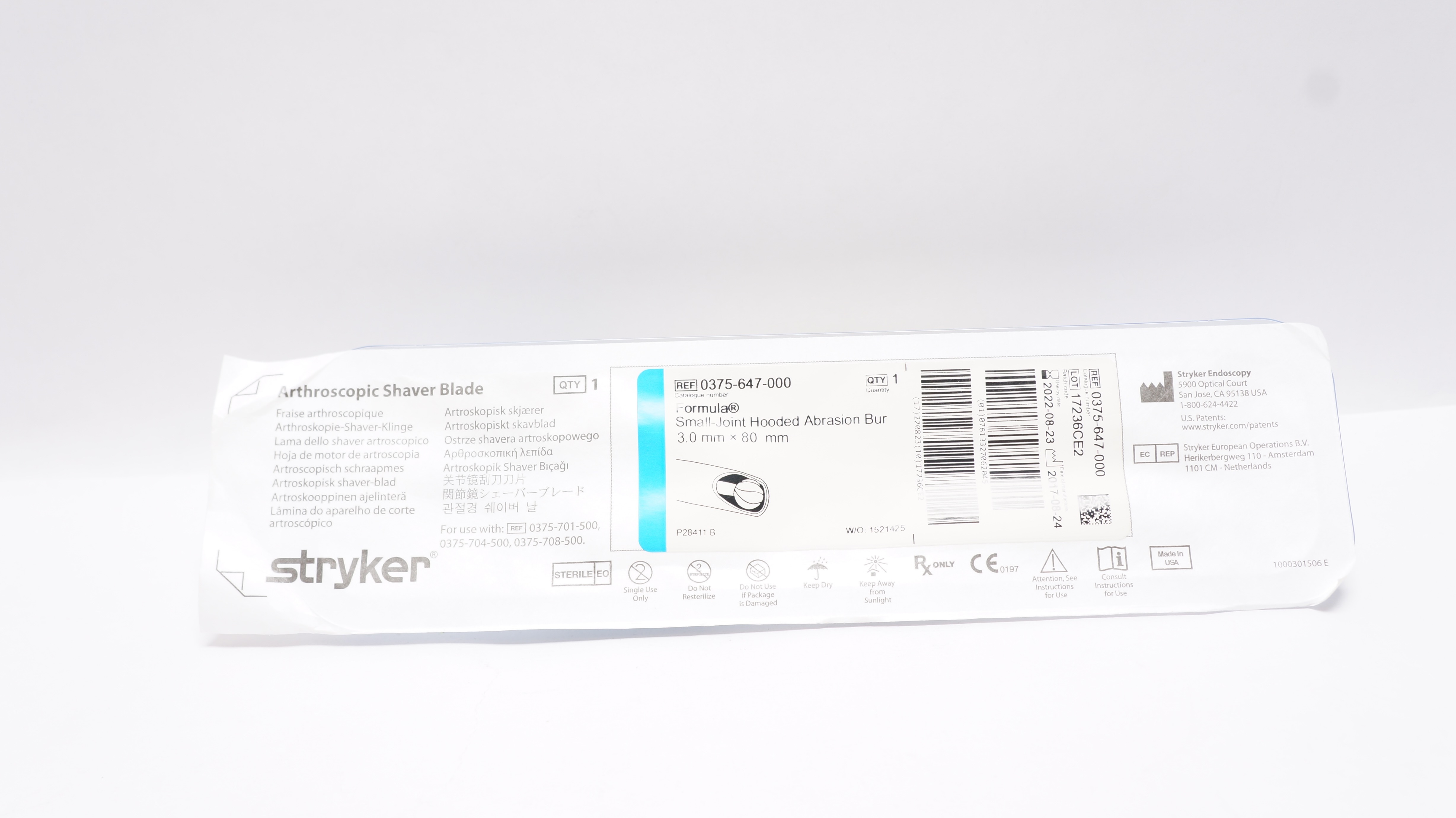 Stryker 0375-647-000 Formula Abrasion Bur Hooded Small Joint 3.0mm (x)