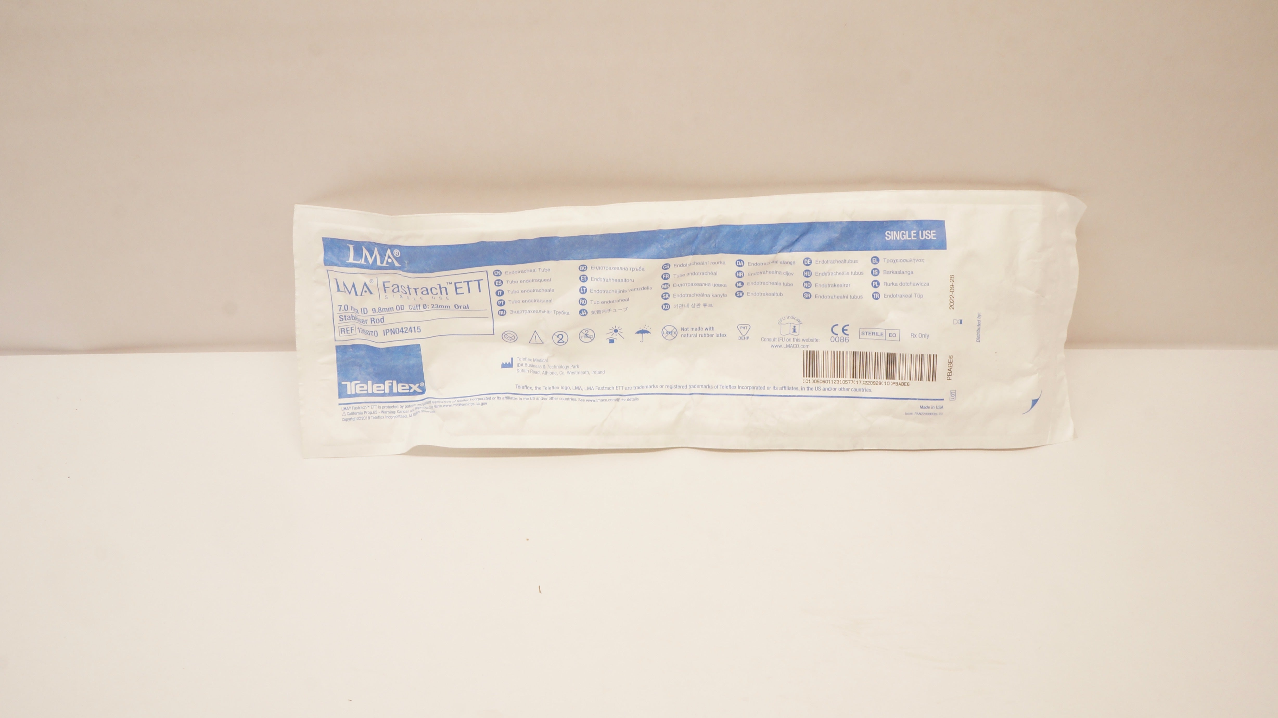 Teleflex 136070 LMA Fastrach Endotracheal Tube & Oral Stabiliser Rod Size 7 (x)