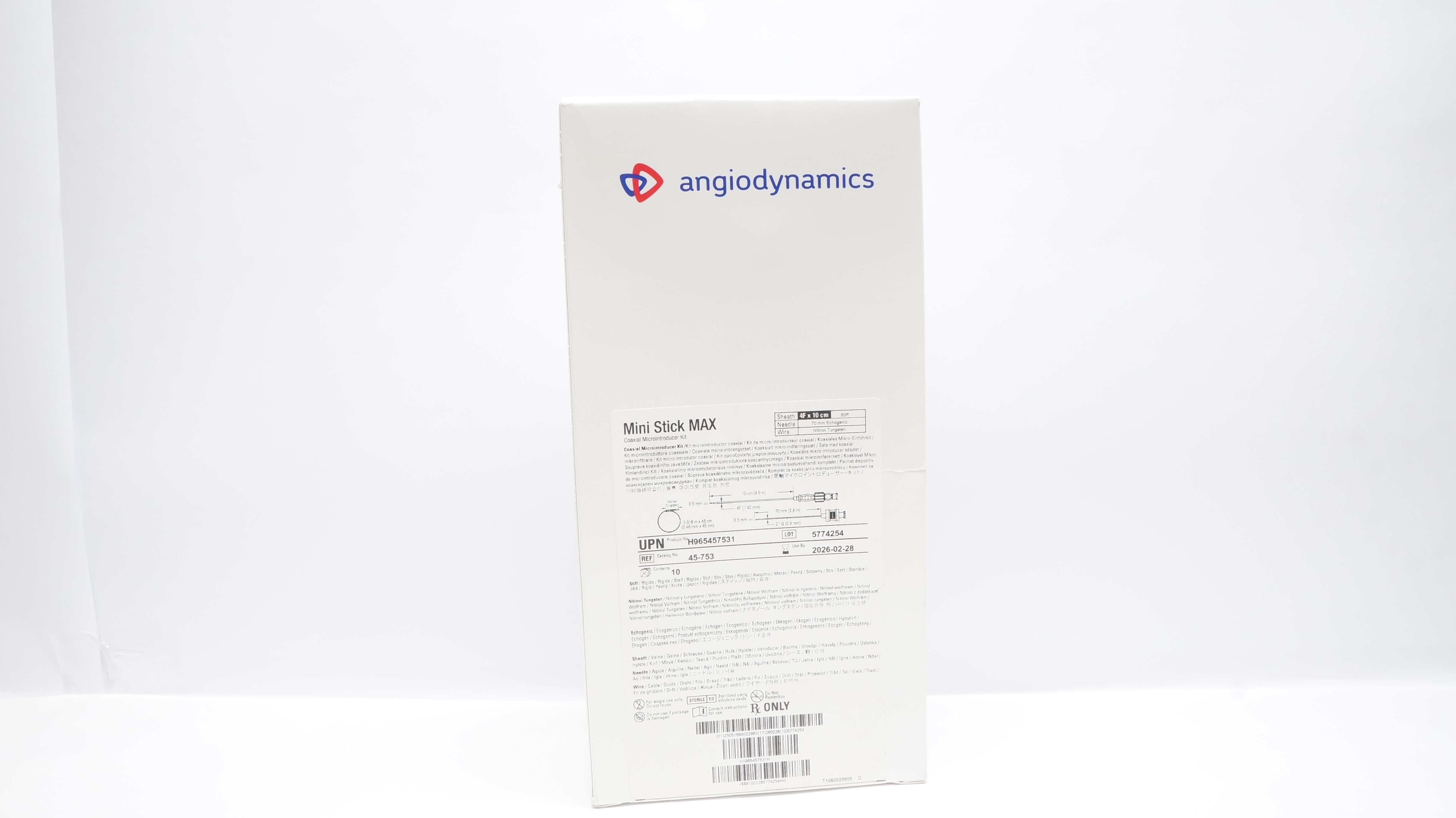 Navylist Medical 45-753 Mini Stick MAX Coaxial Microintroducer Kit - Box of 10