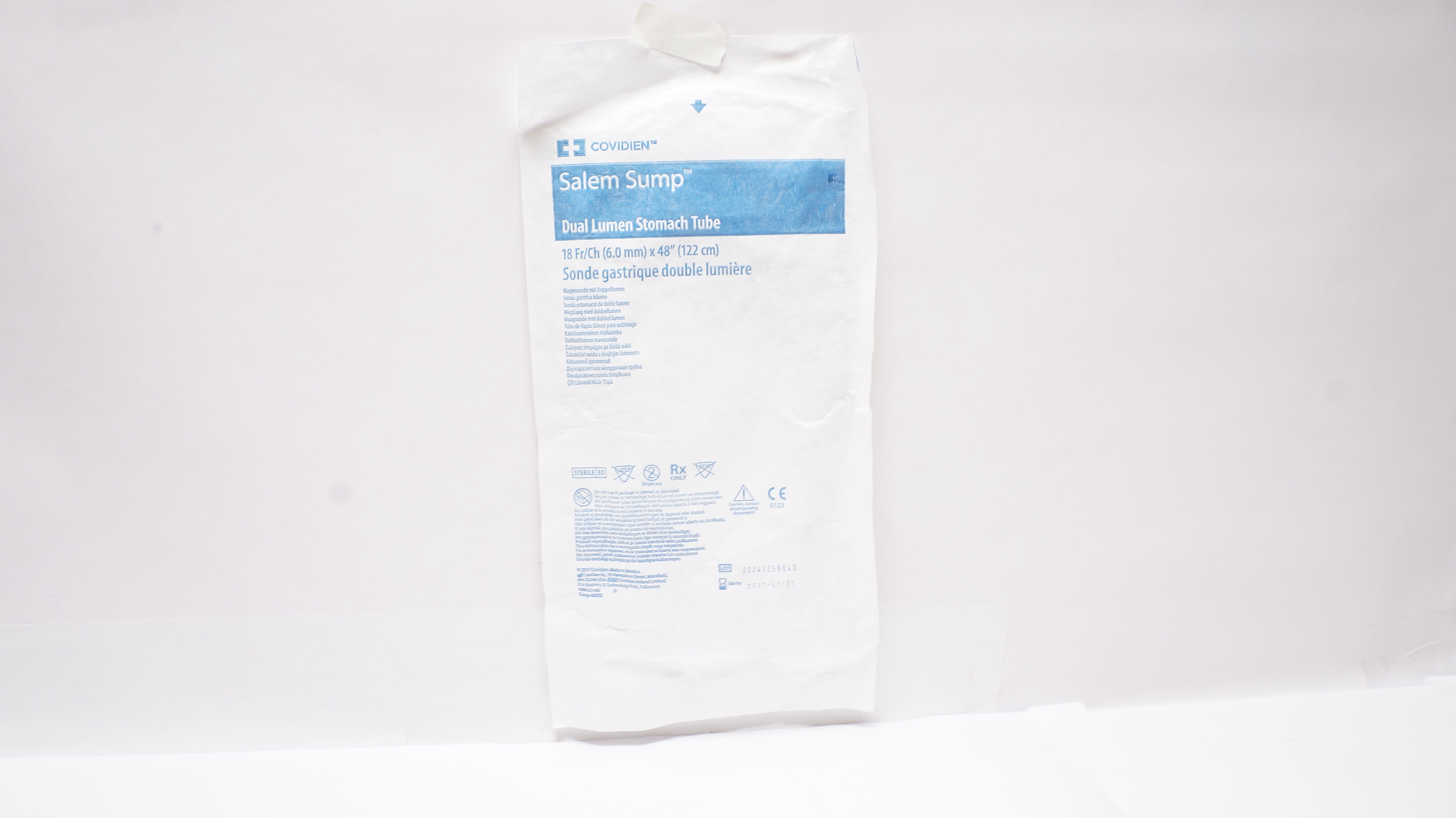 Covidien Salem Sump Dual Lumen Stomach Tube 18Fr/Ch x 48inch