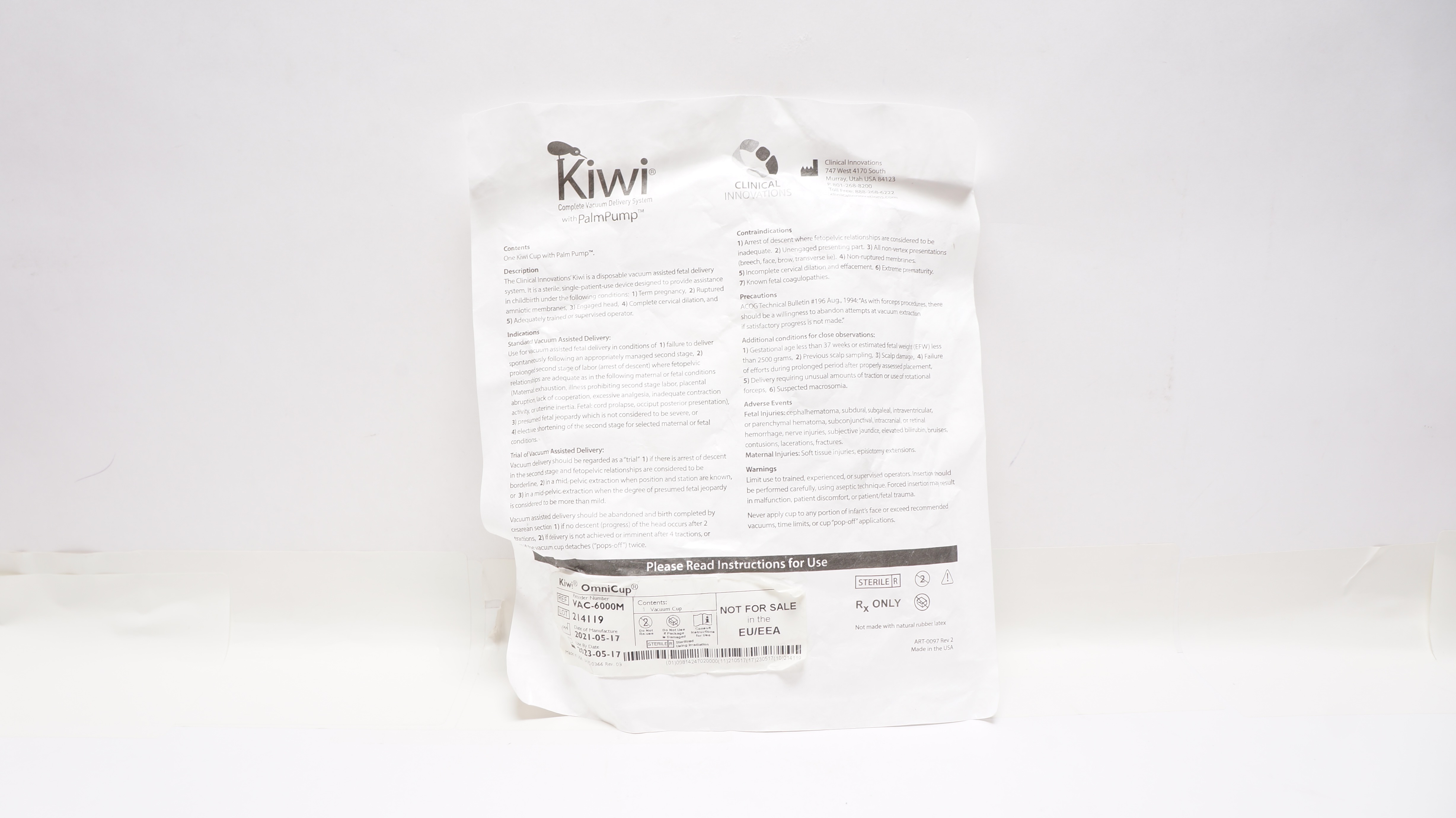 Clinical Innovations VAC-6000M Kiwi Omni Cup Vacuum Delivery System w/PalmPump(x)