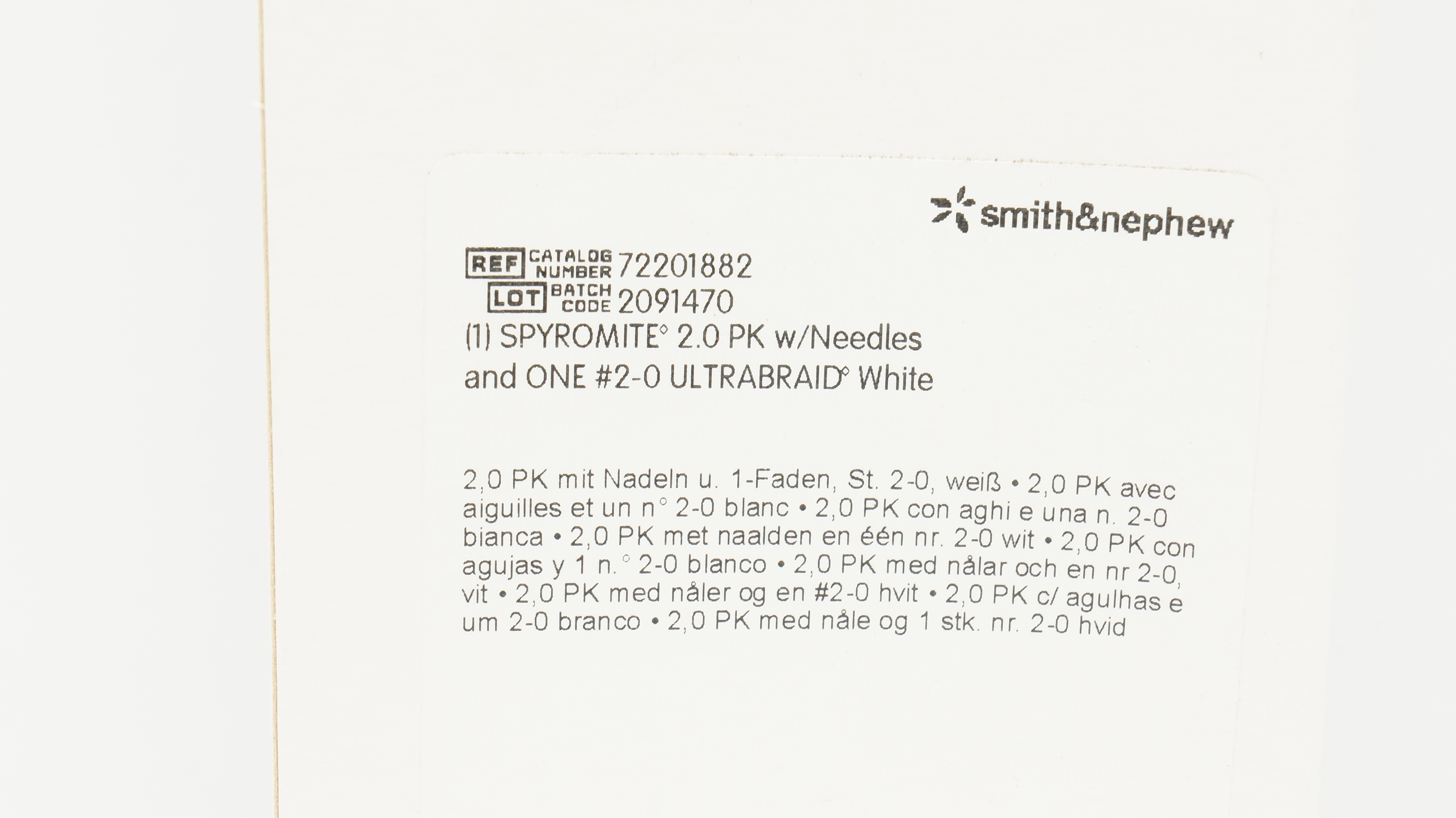 Smith&Nephew 72201882 Spyromite 2.0 PKw/Ndles & One 2-0 Ultrabraid White