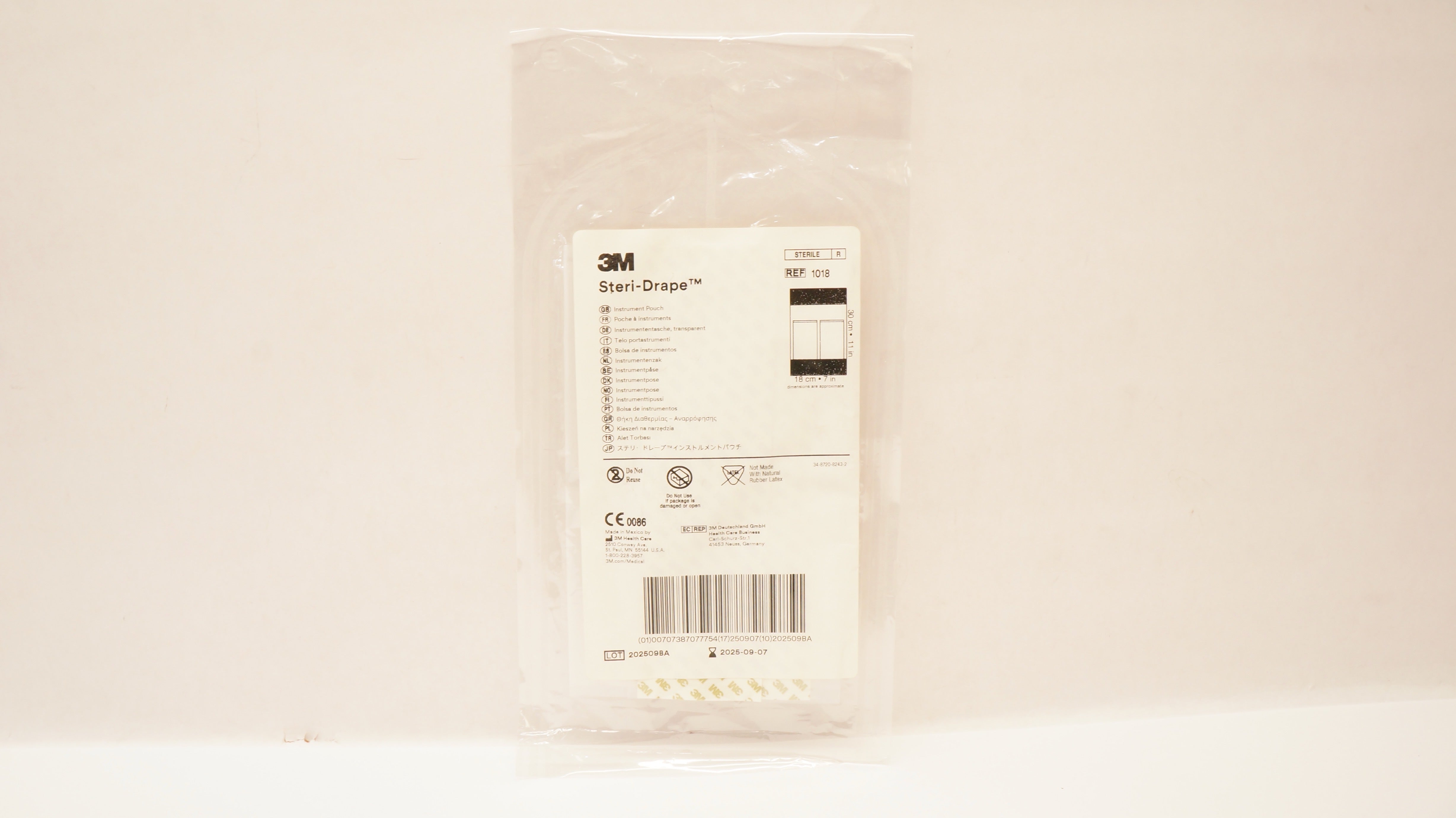 3M 1018 Steri-Drape Instrument Pouch 11inch x 7inch