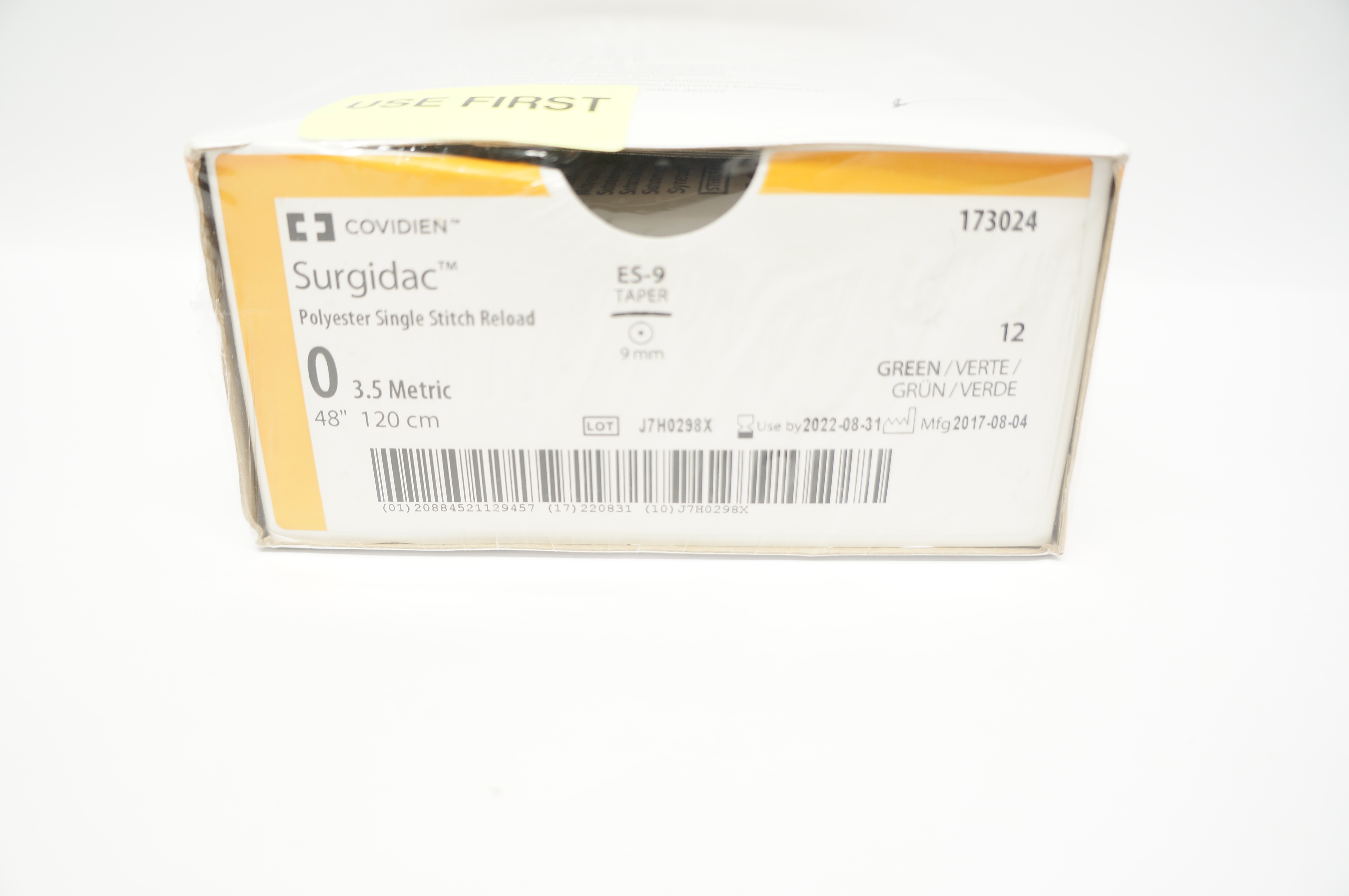 Covidien 173024 0 Surgidac Stitch Reload,ES-9, 9mm Taper, 48inch (x) - Box of 12