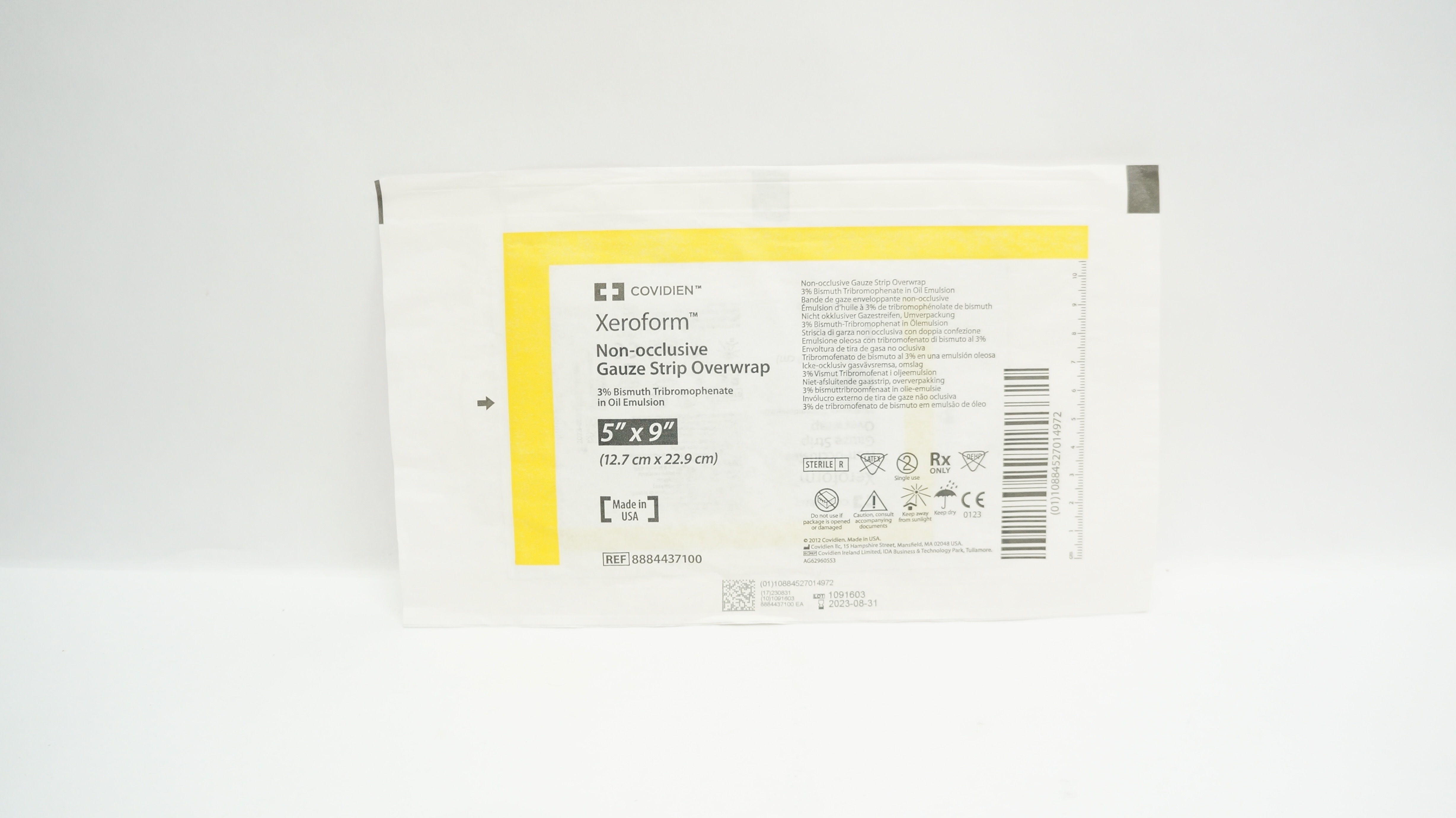 Covidien 8884437100 Xeroform Non-Occlusive Gauze Strip Overwrap 5 x 9inch (x)