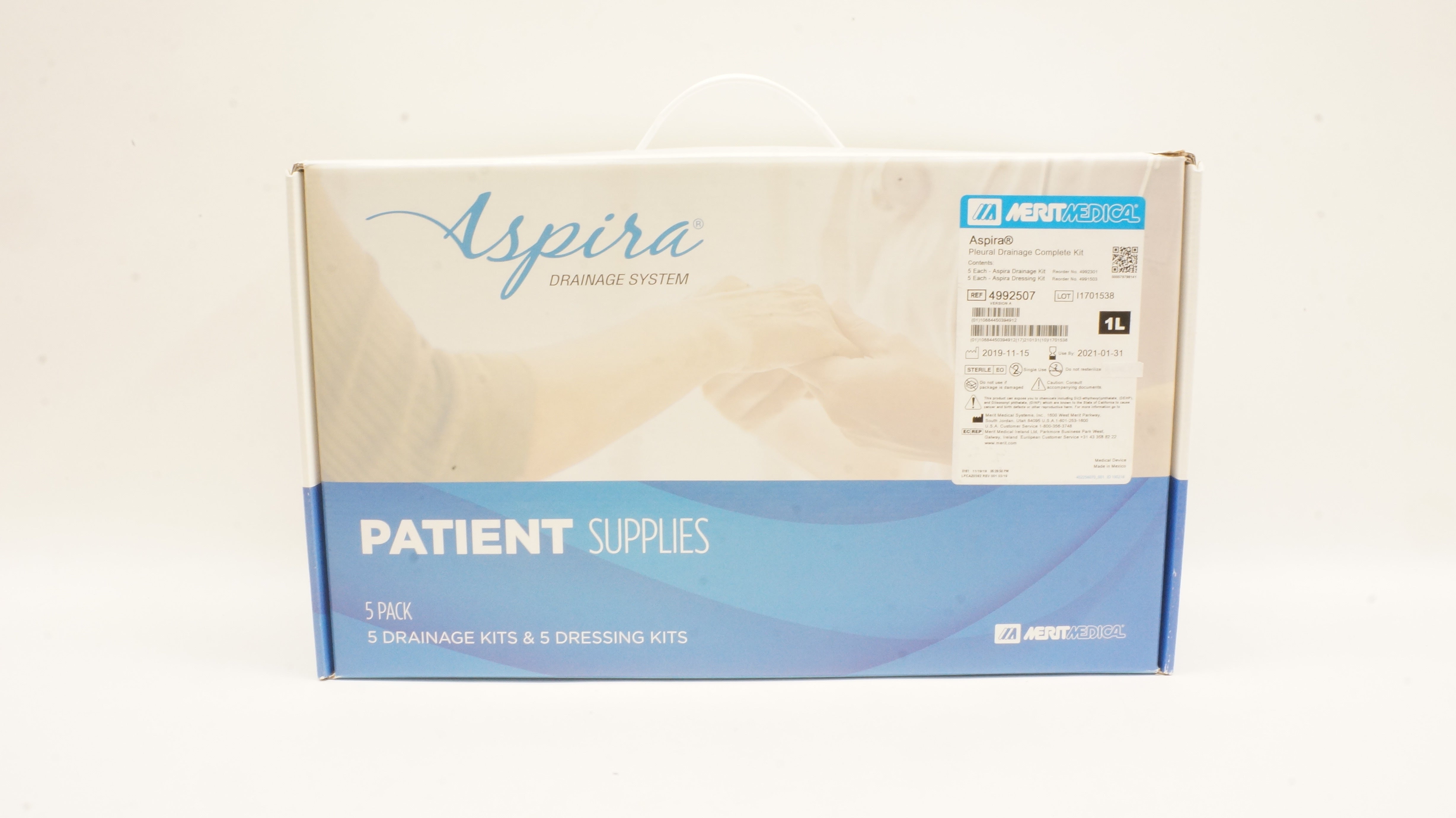 Merit Medical 4992507 Aspira Pleural Drainage Comlete Kit 1L - Box of 5 (x)
