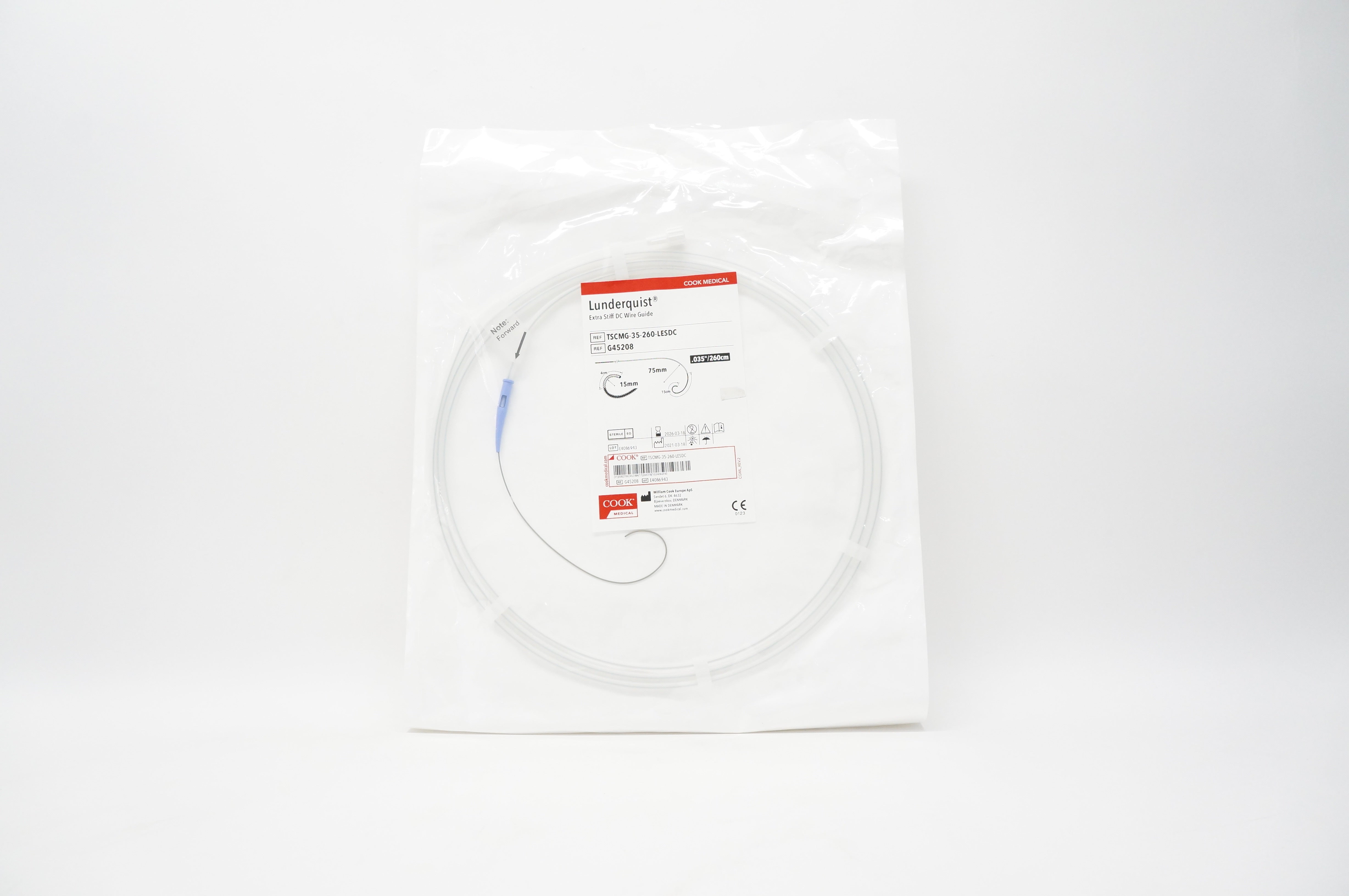 Cook Medical G45208 Lunderquist Extra Stiff DC Wire Guide