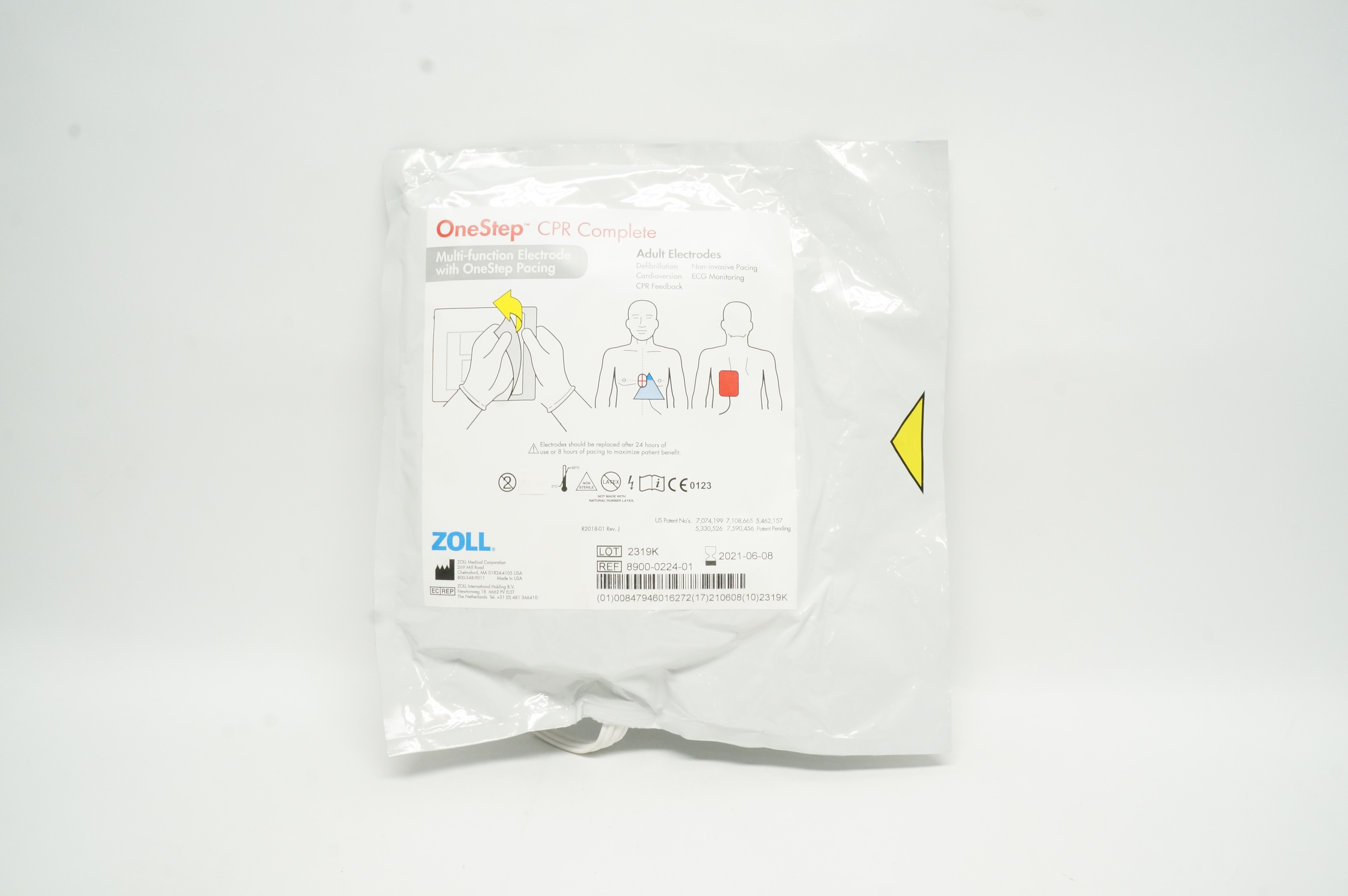 Zoll 8900-0224-01 OneStep CPR Complete Adult Multi-Function Electrodes