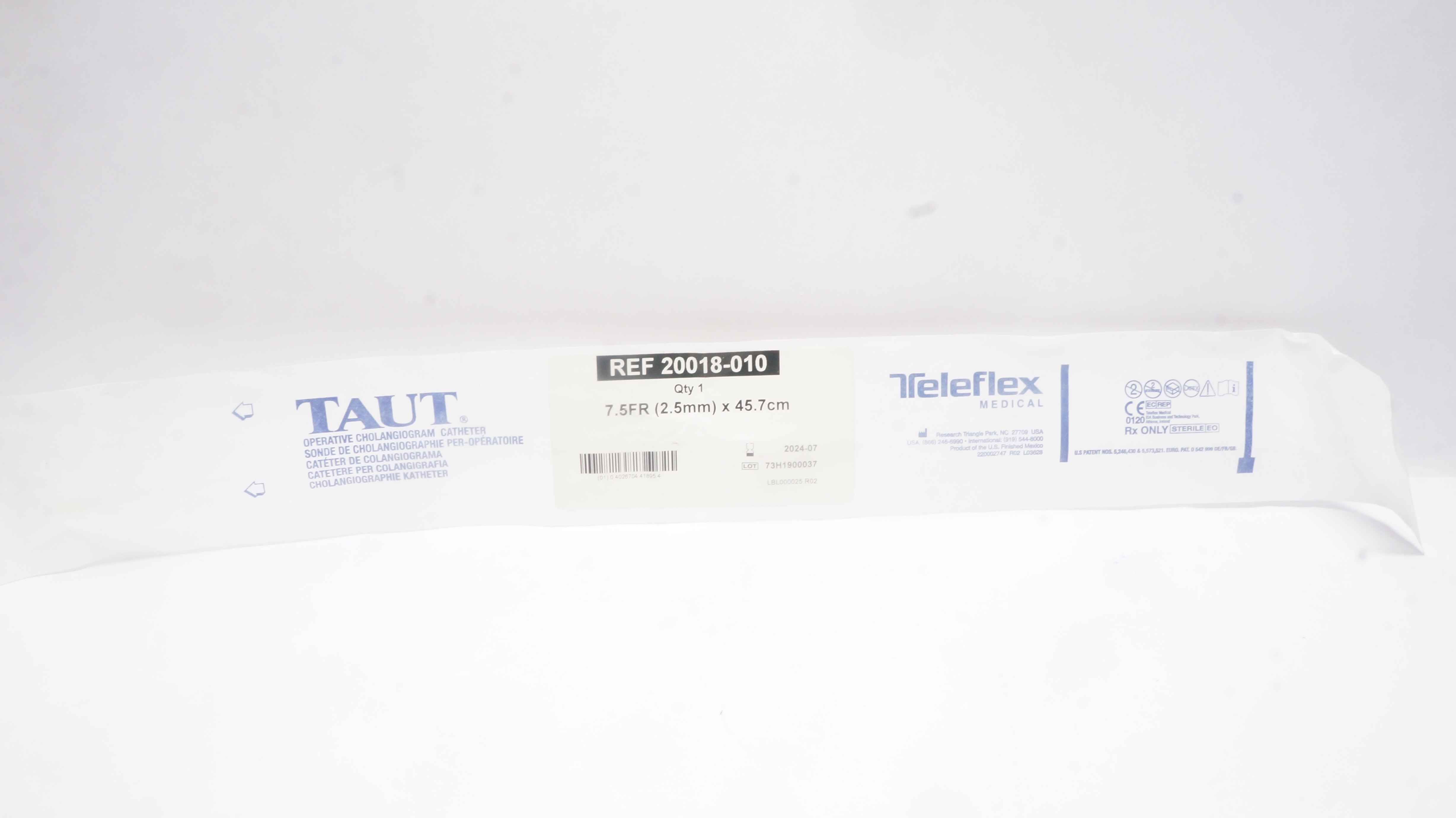 Teleflex 20018-010 Taut Operative Cholangiogram Cath. 7.5Fr x 45.7cm