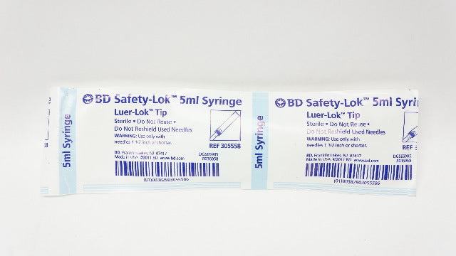 BD 305558 Safety-Lok Luer-Lok Tip Syringe 5ml