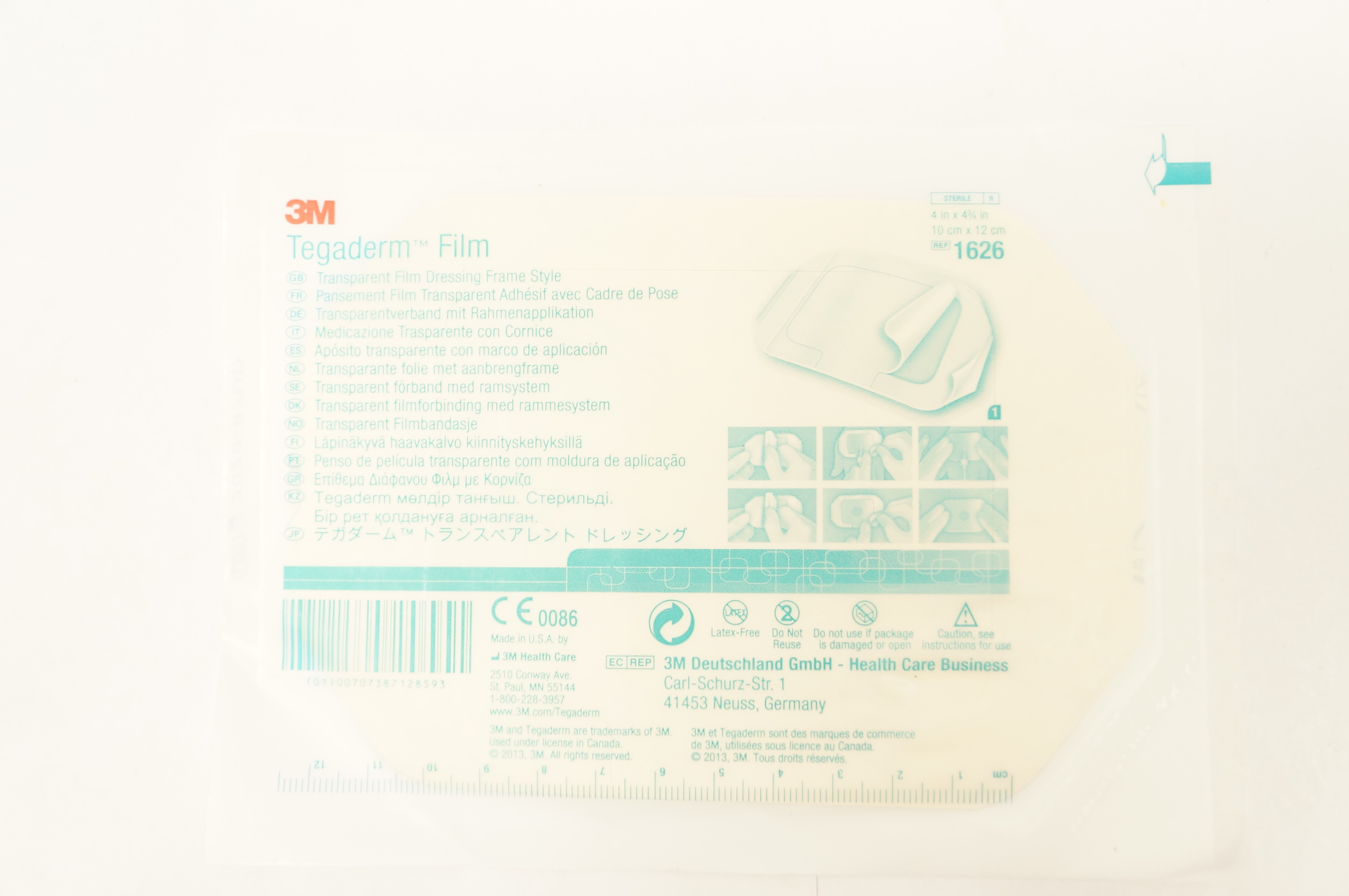 3M 1626 Tegaderm Transparent Film Dressing Frame Style 4inch x 4-3/4inch (x)
