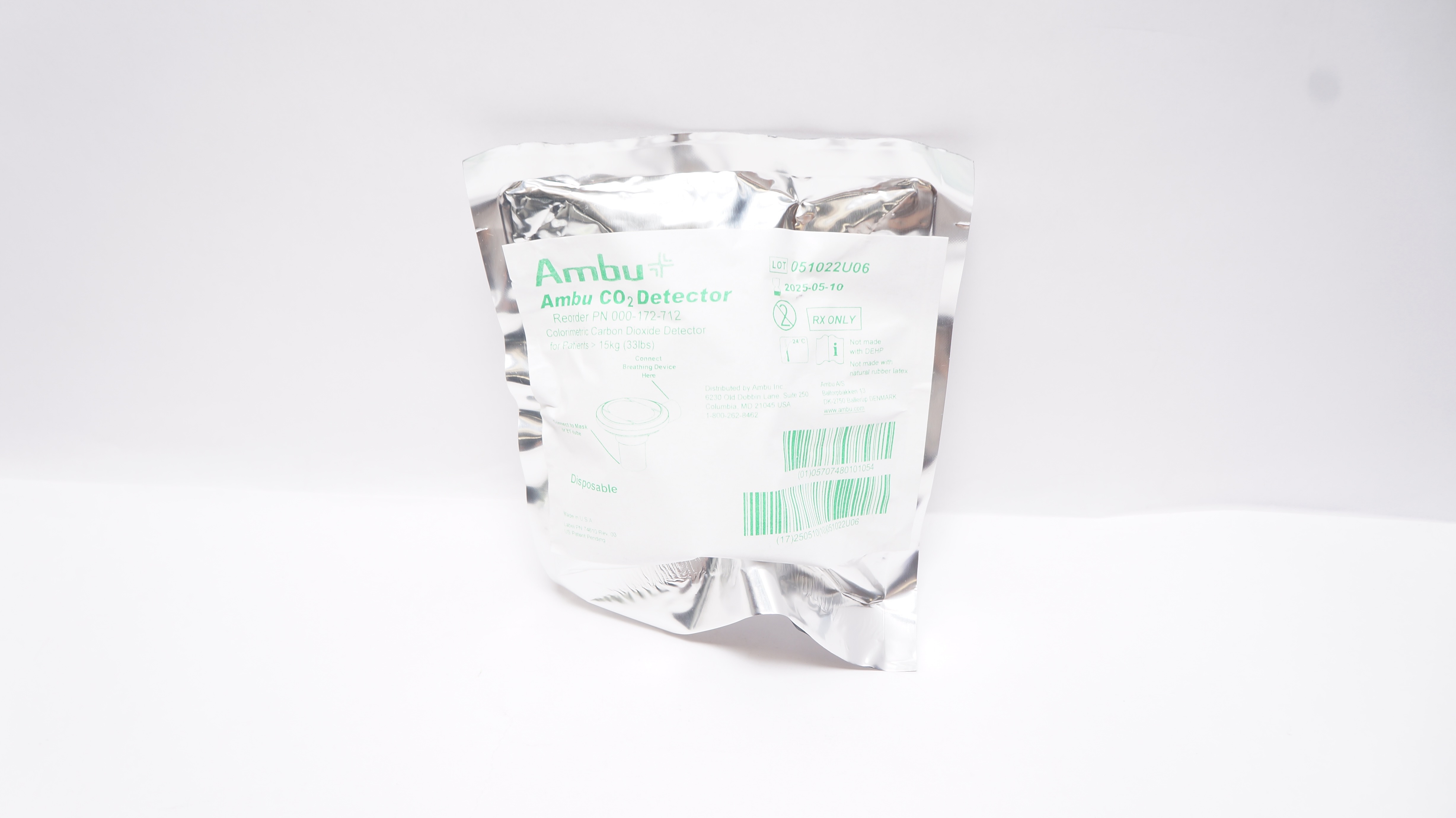 AMBU PN000-172-712 Colorimetric Carbon Dioxide Detector for Patients >33lbs.