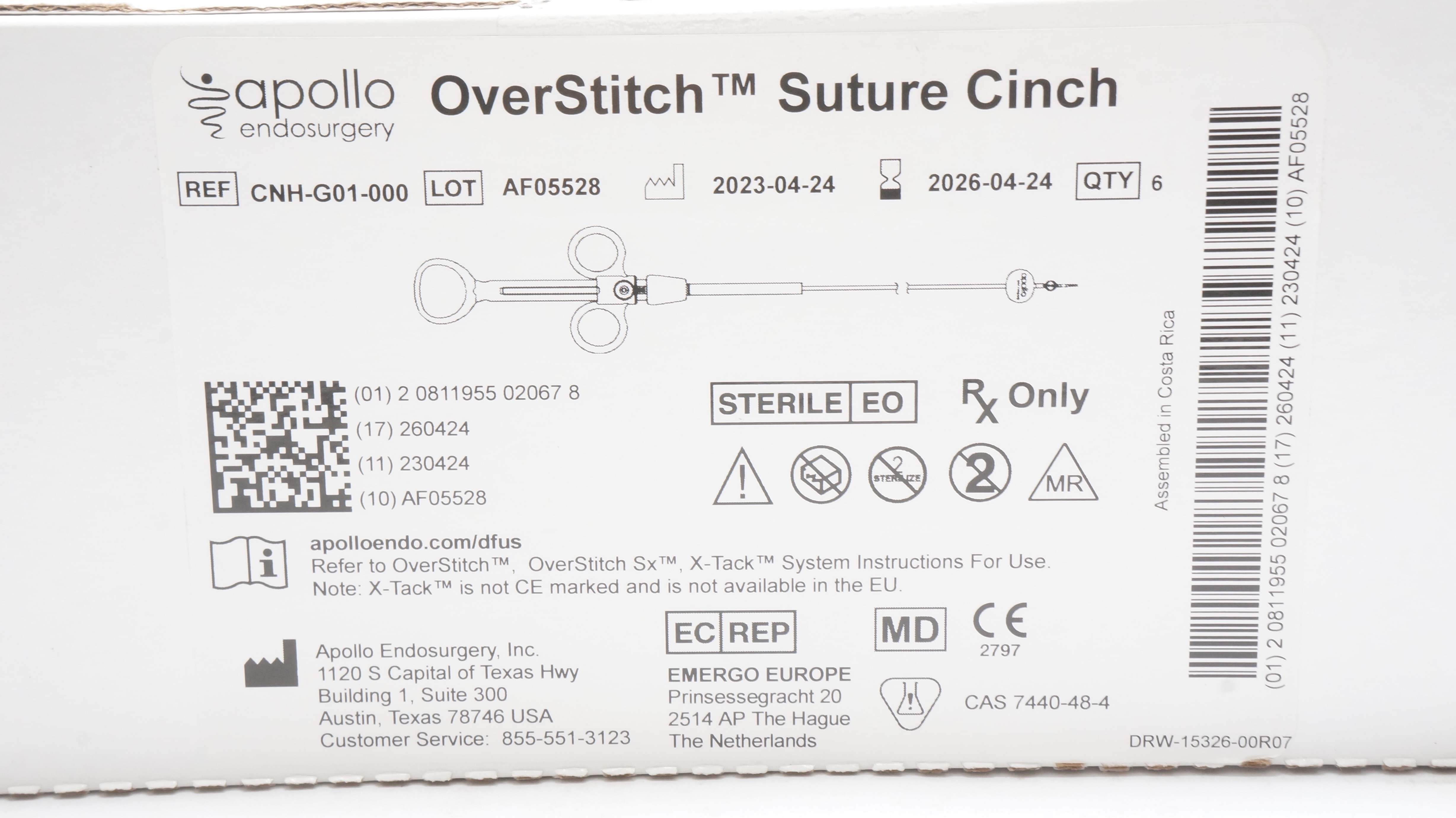 Apollo Endosurgery CNH-G01-000 OverStitch Stre Cinch - Box of 6