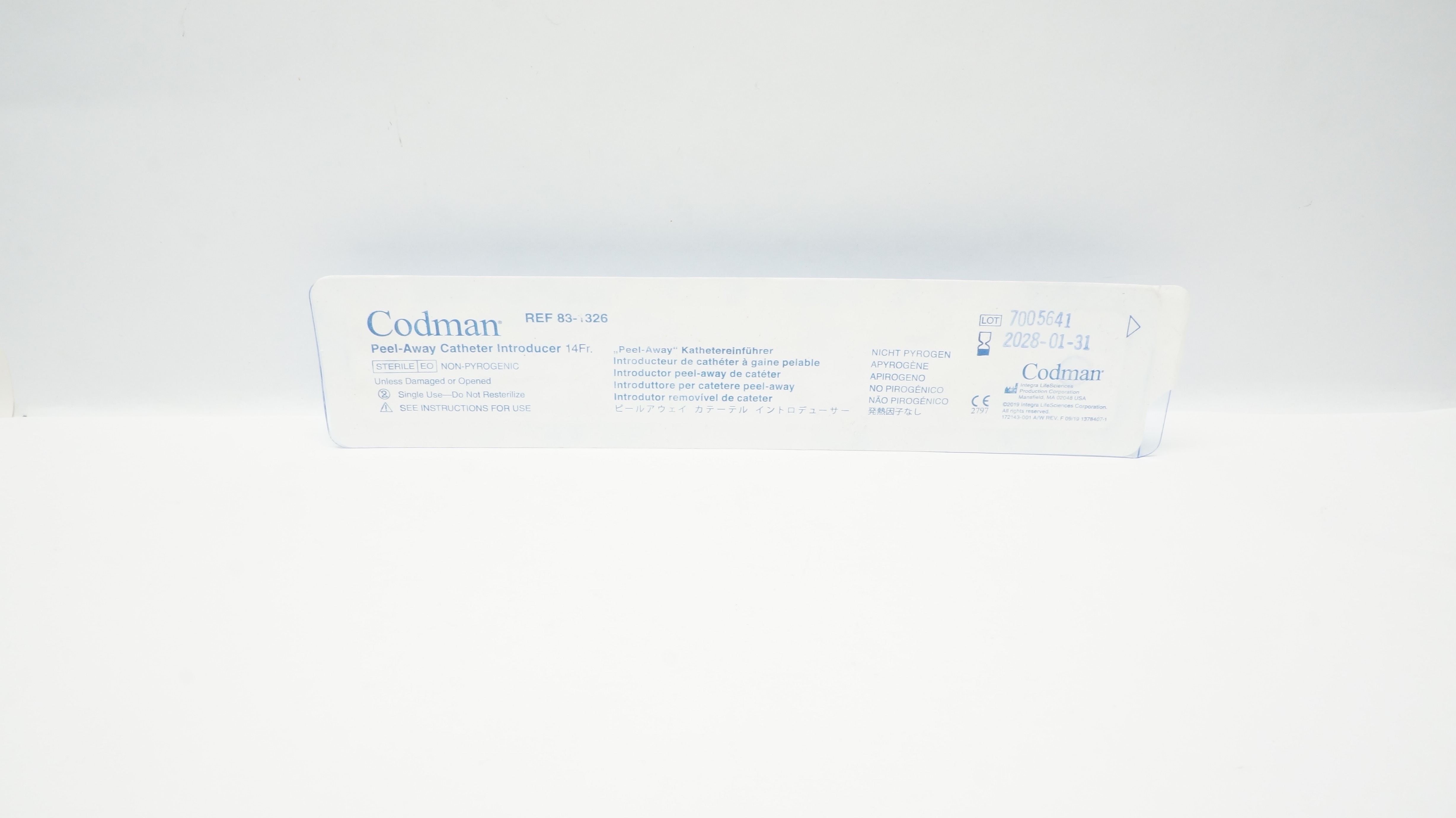 Codman 83-1326 Peel-Away Cath. Introducer, 14Fr