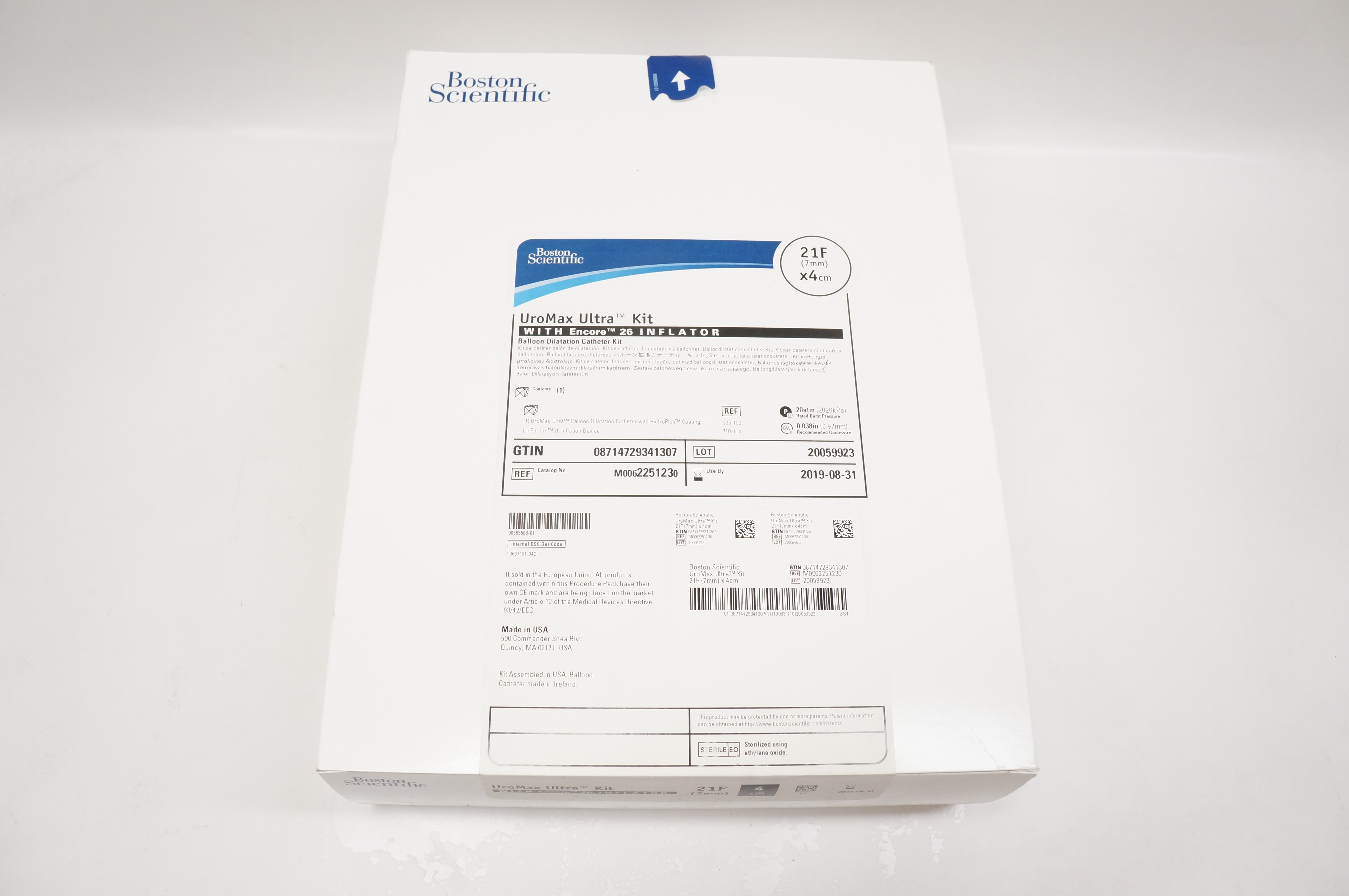 Boston Scientific 225123 UroMax Ultra Kit With Encore 26 Inflator 21F x 4cm (x)