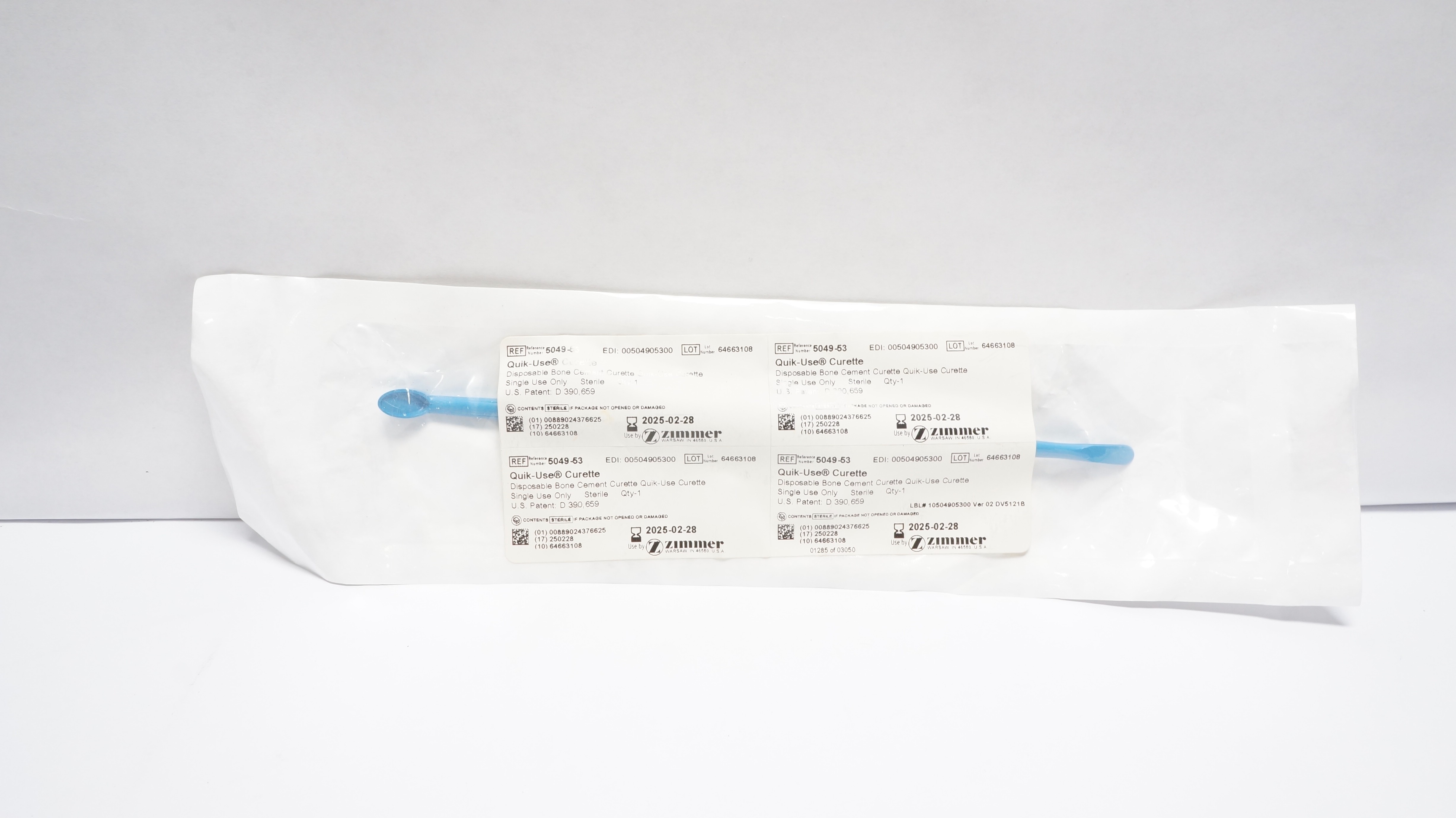 Zimmer 5049-53 Quik-Use Disposable Bone Cement Curette (x)