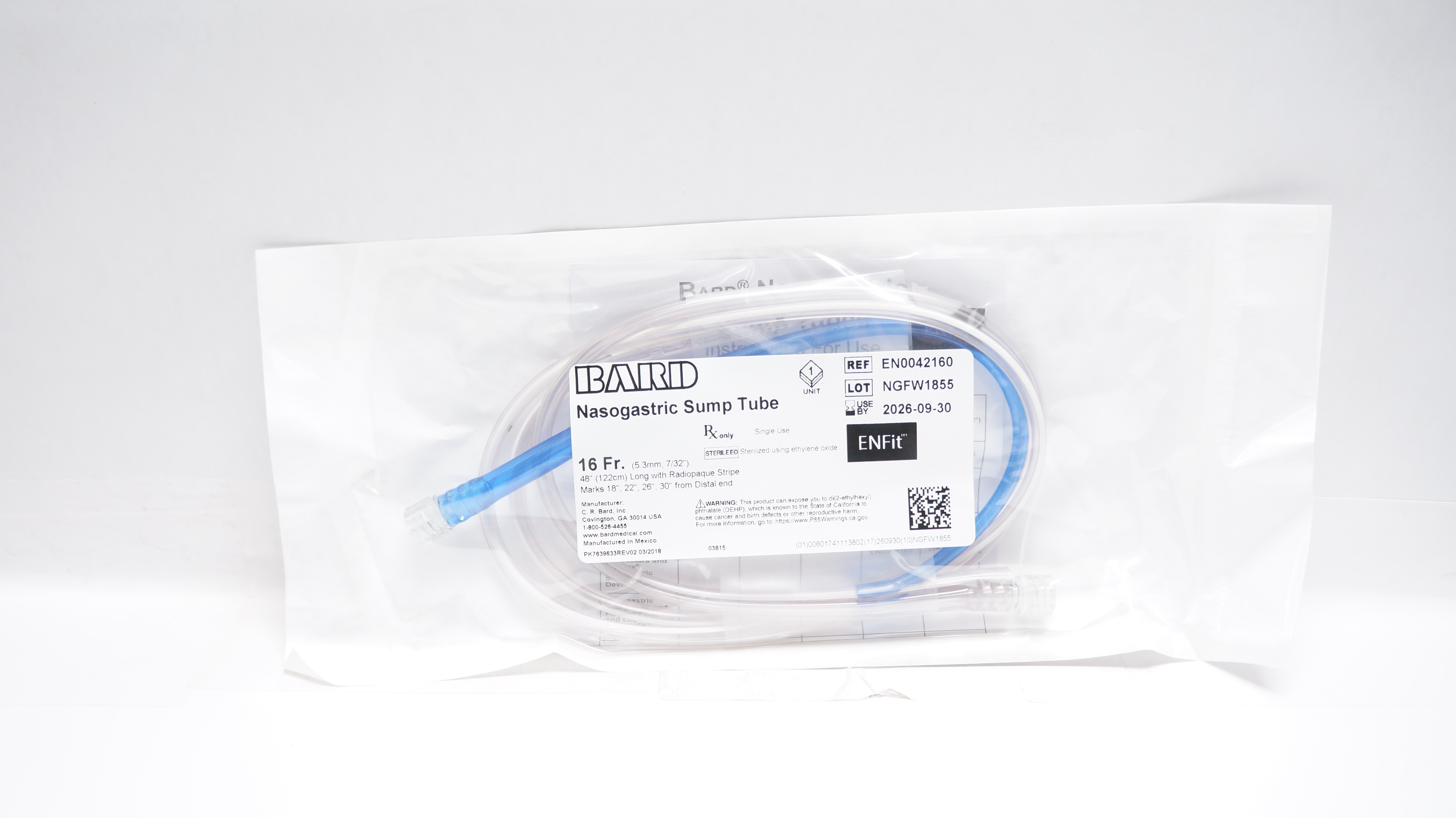 Bard  EN0042160 Nasogastric Sump Tube 16Fr x 48inch