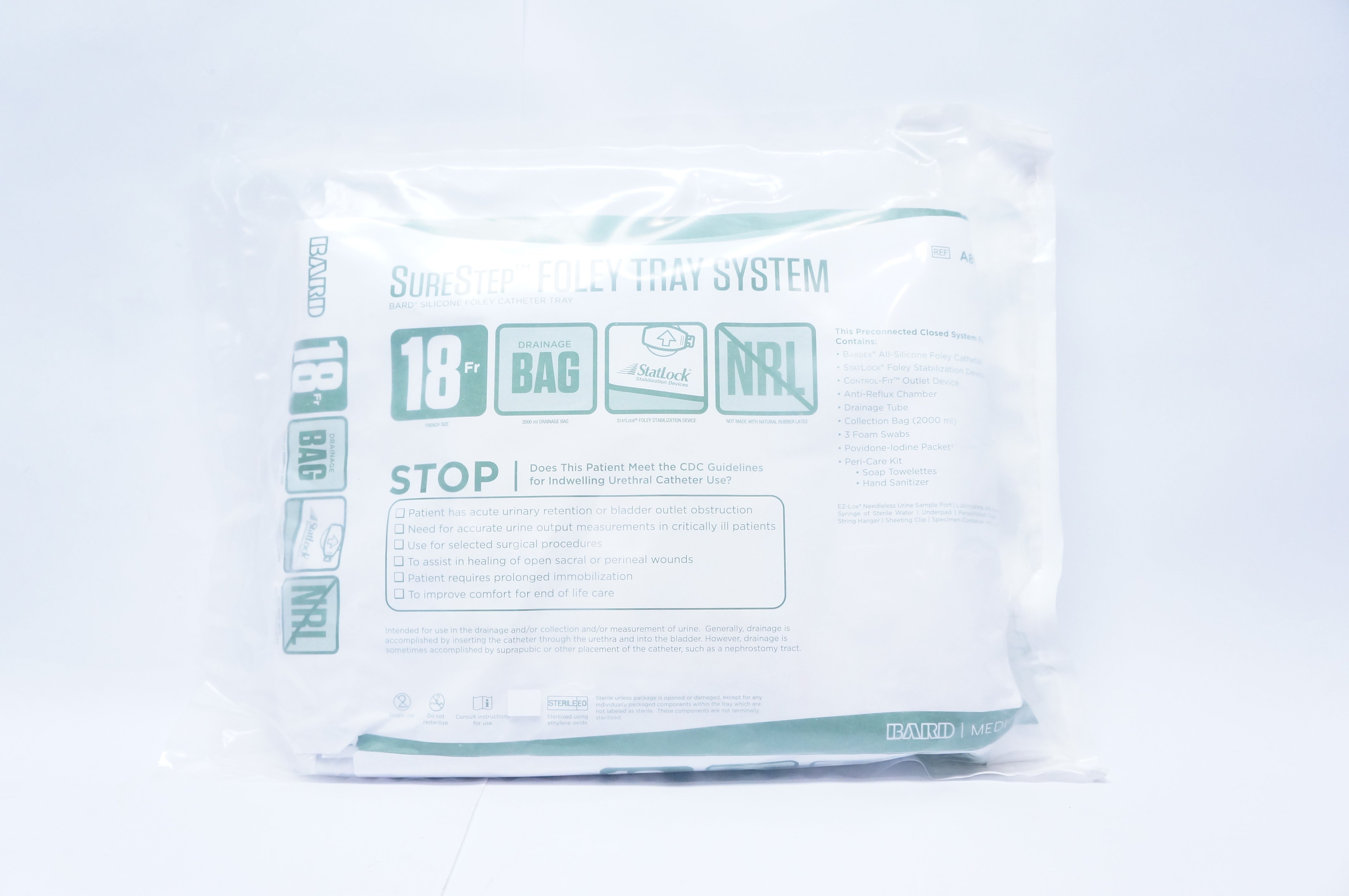 Bard A897518 SureStep Foley Tray System 18 Fr 2000mL Drainage Bag