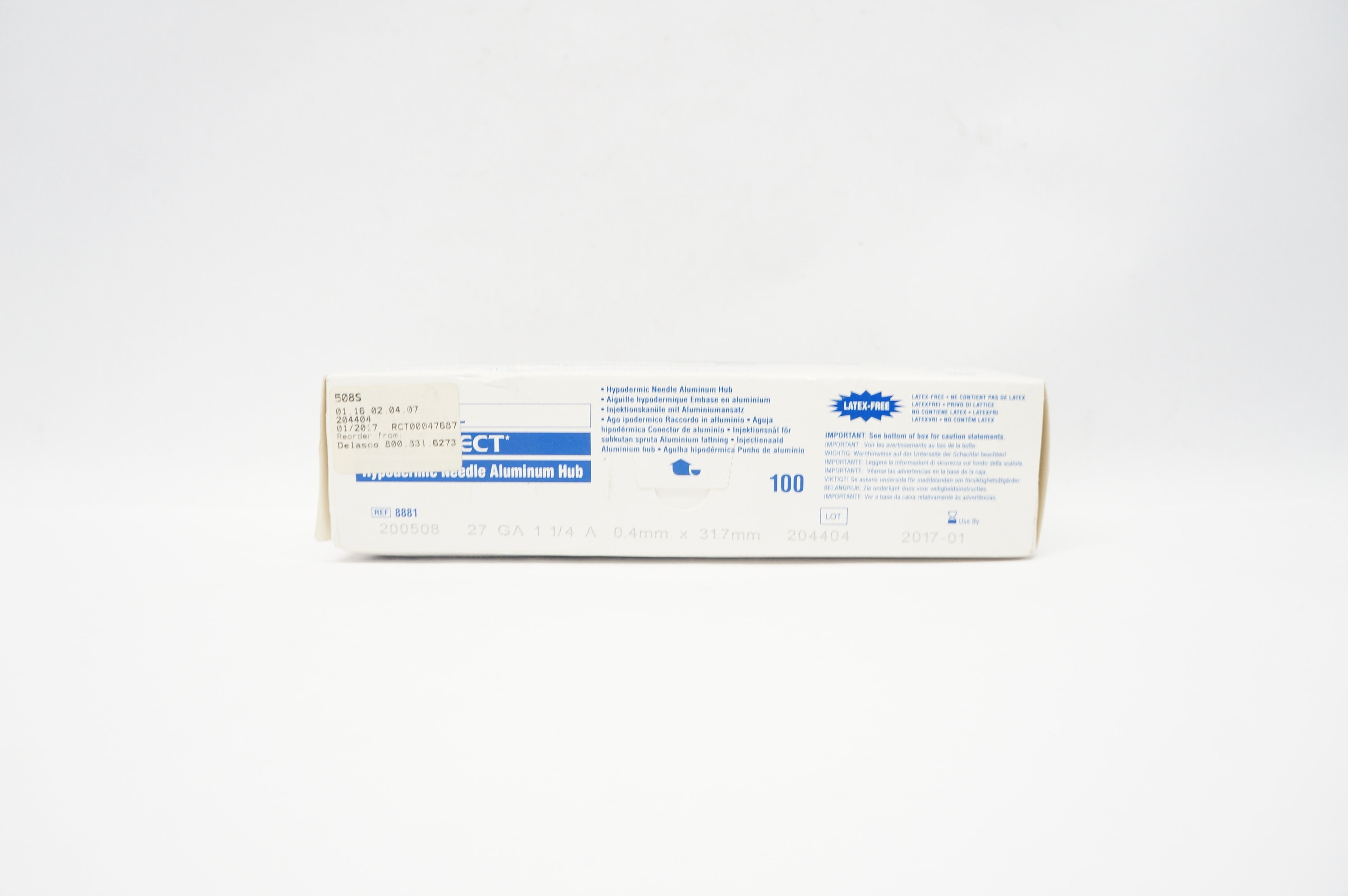 Kendall 8881 Monoject Aluminum Hub Hypodermic Ndles (x) - Box of 100