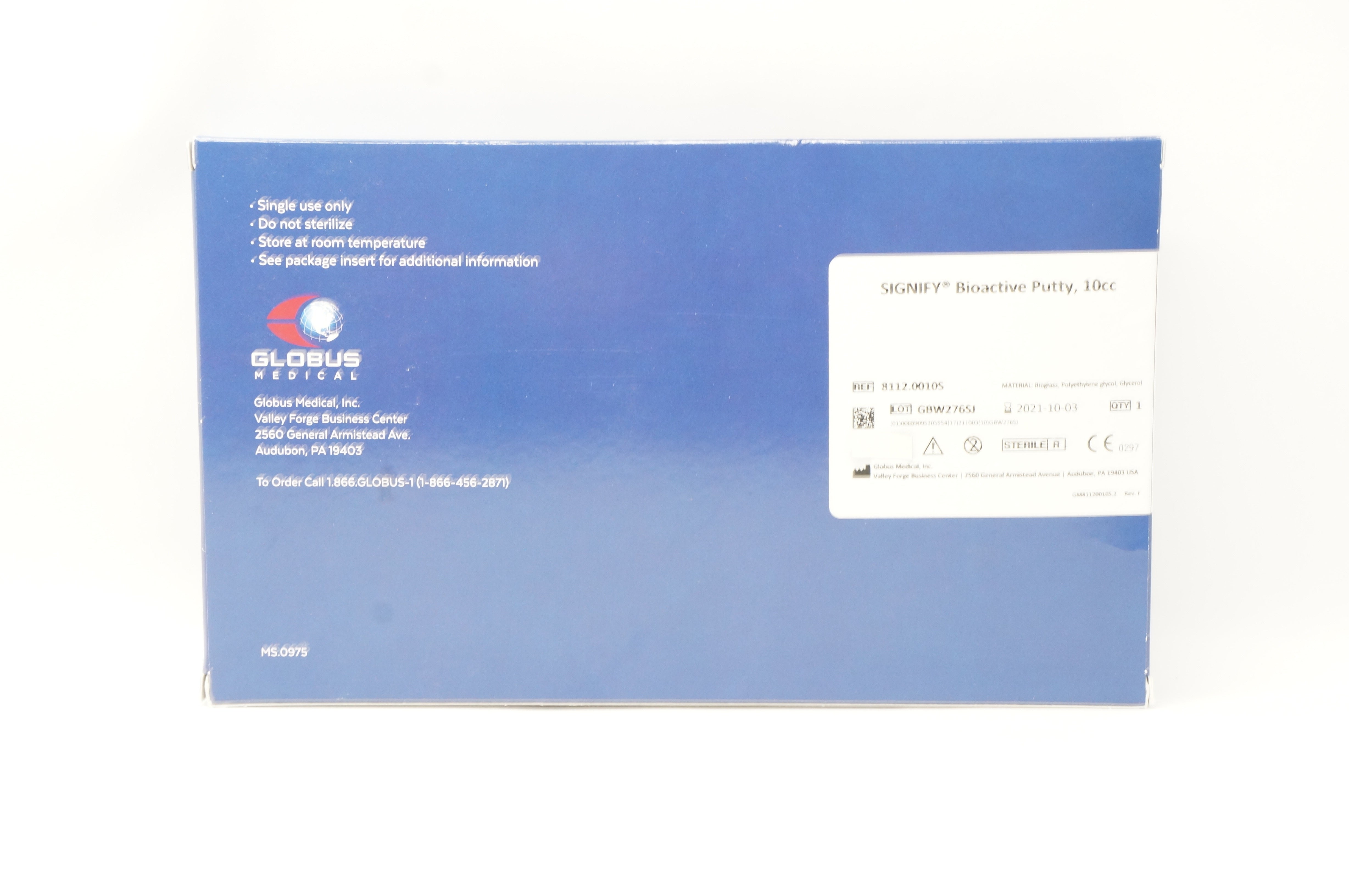 Globus Medical 8112.0010S Signify Bioactive Putty 10cc