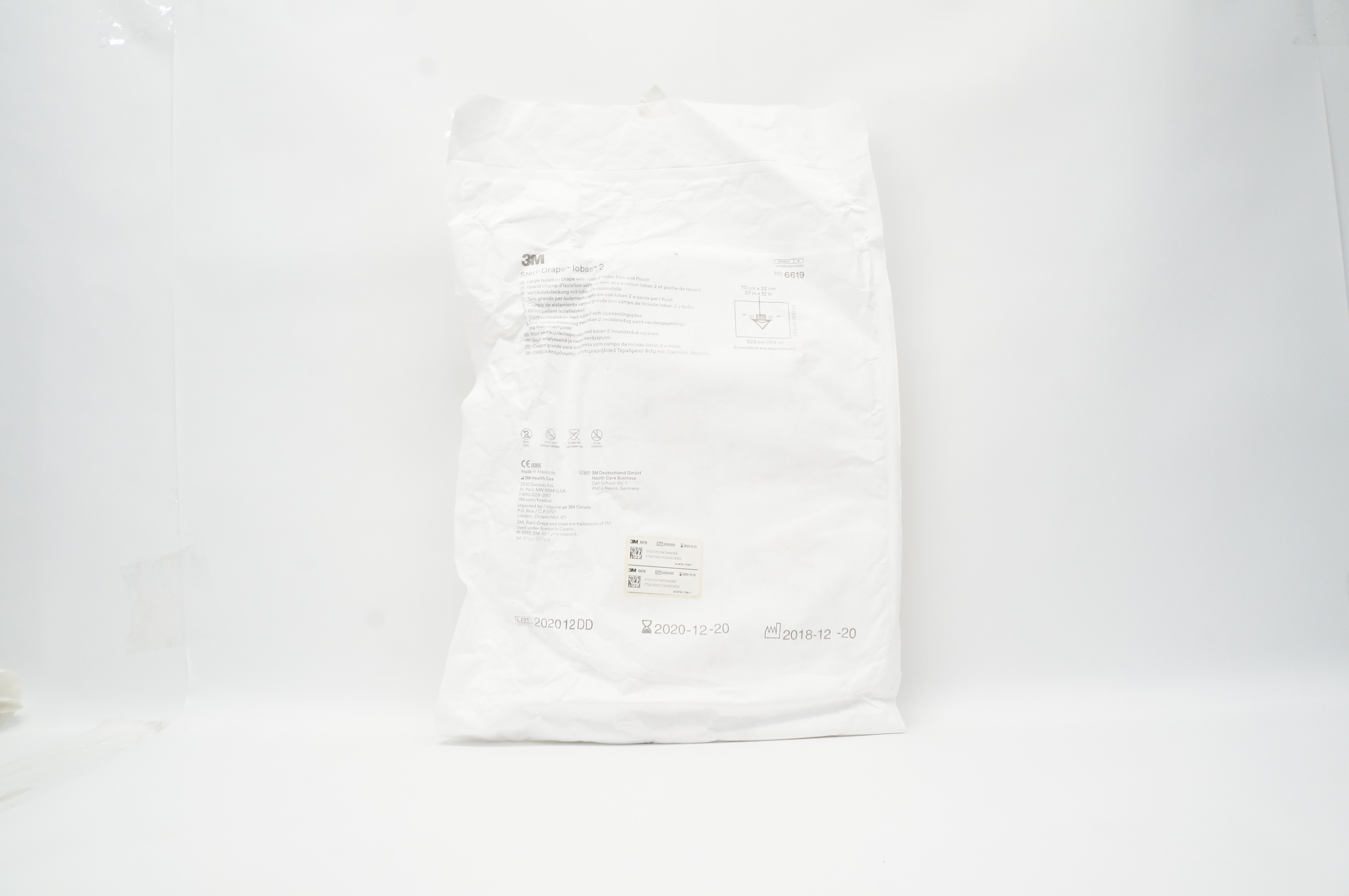 3M 6619 Steri-Drape Ioban 2 Large Isolation Drape 27 inch x 12 inch (x)