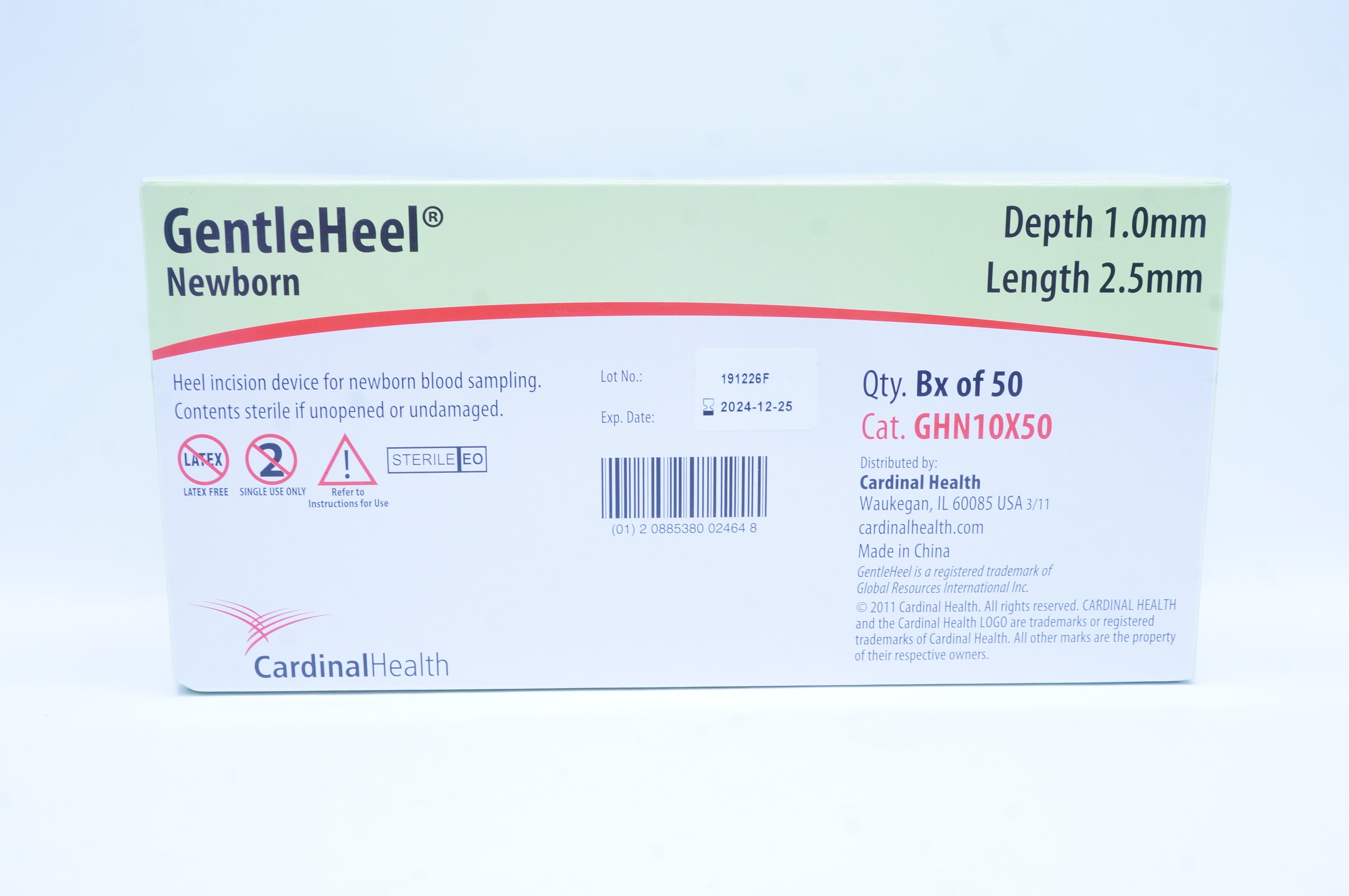 Cardinal Health GHN10X50 Gentle Heel Incision Device 1.0 mm x 2.5 mm - Box of 50