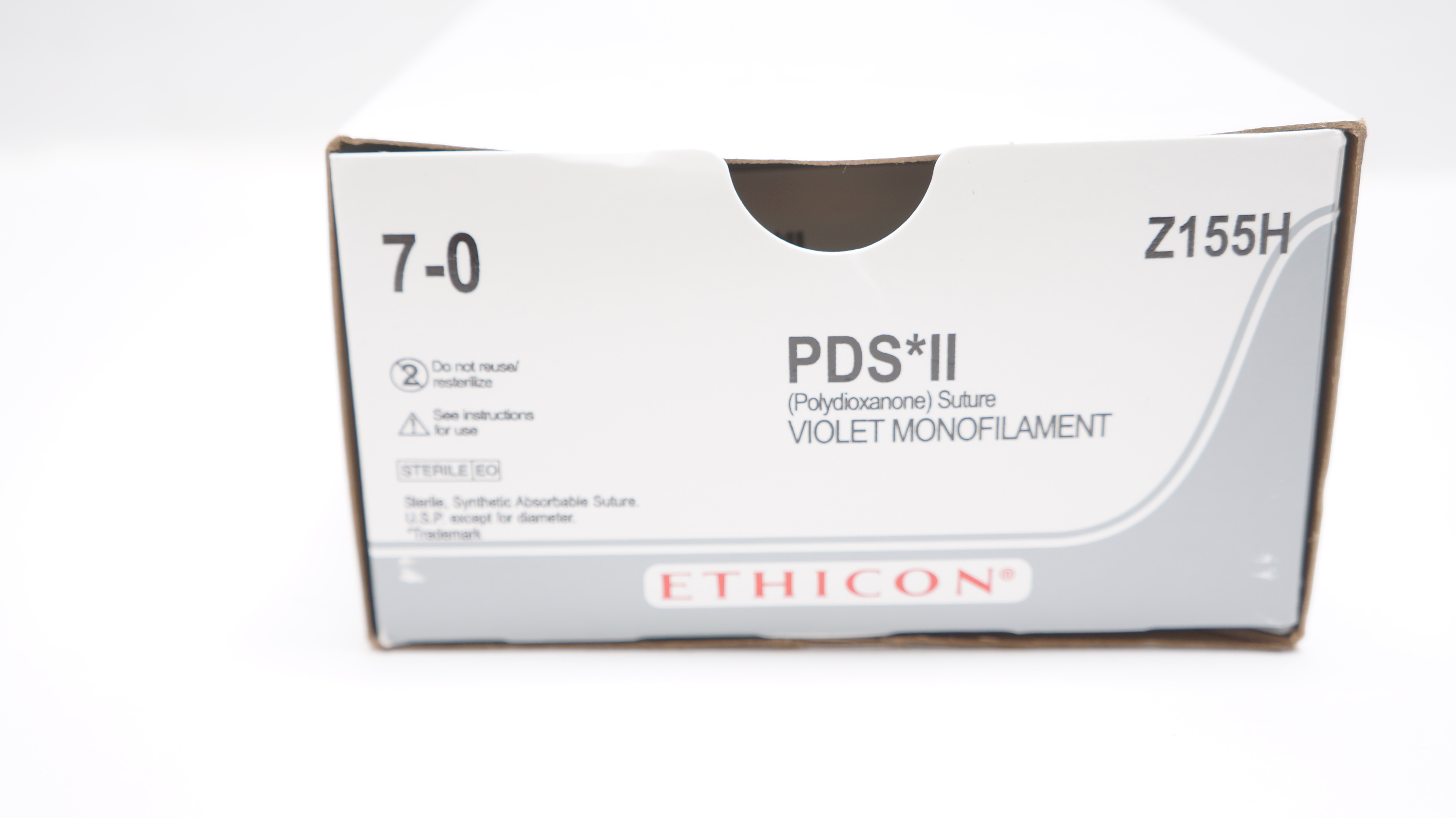 Ethicon Z155H 7-0 PDS II Stre BV-1 9.3mm 3/8c Taper 24inch - Box of 36
