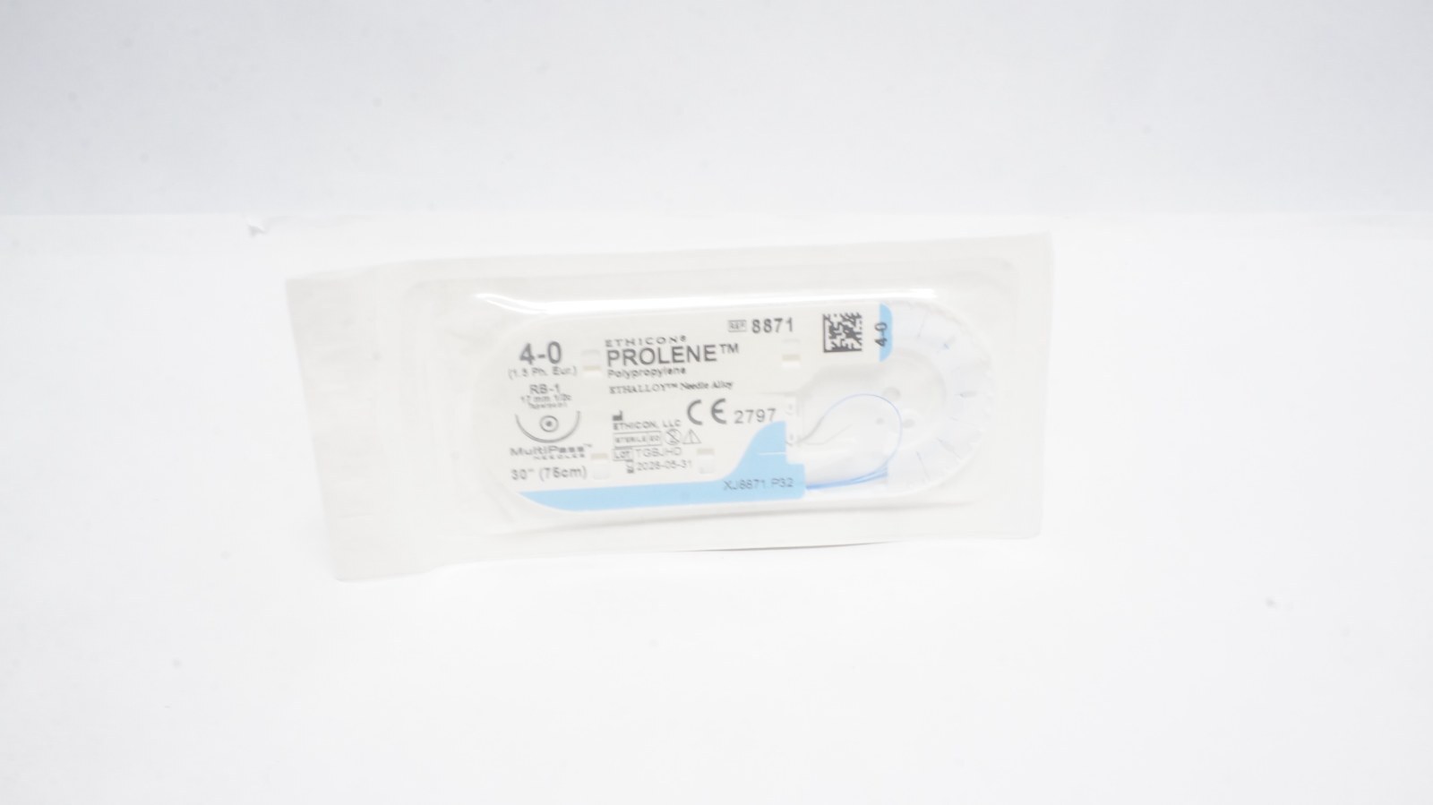 Ethicon 8871 PROLENE Suture 4-0 RB-1 30" Blue