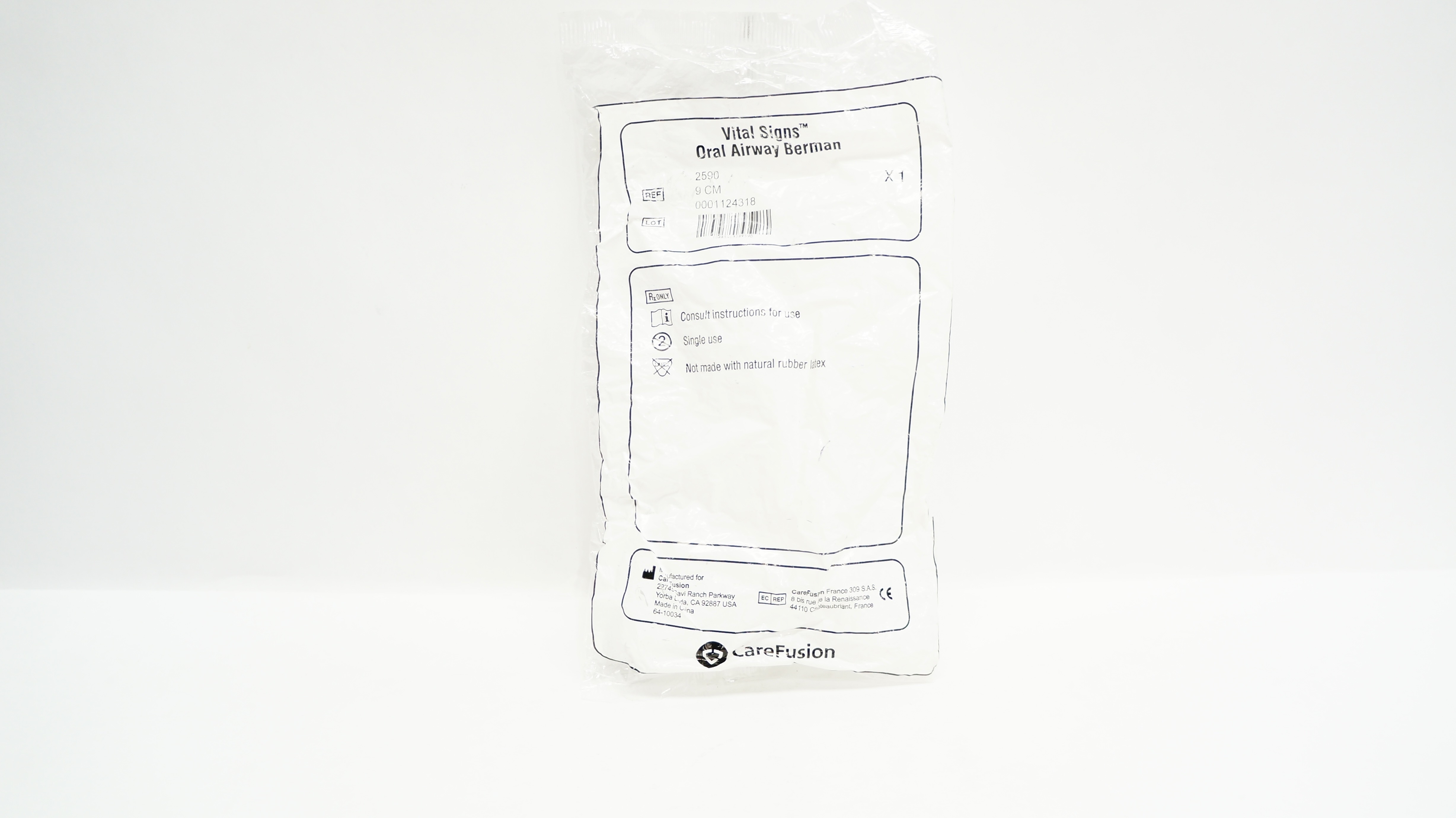 CareFuison 2590 Vital Signs Oral Airway Berman 9cm