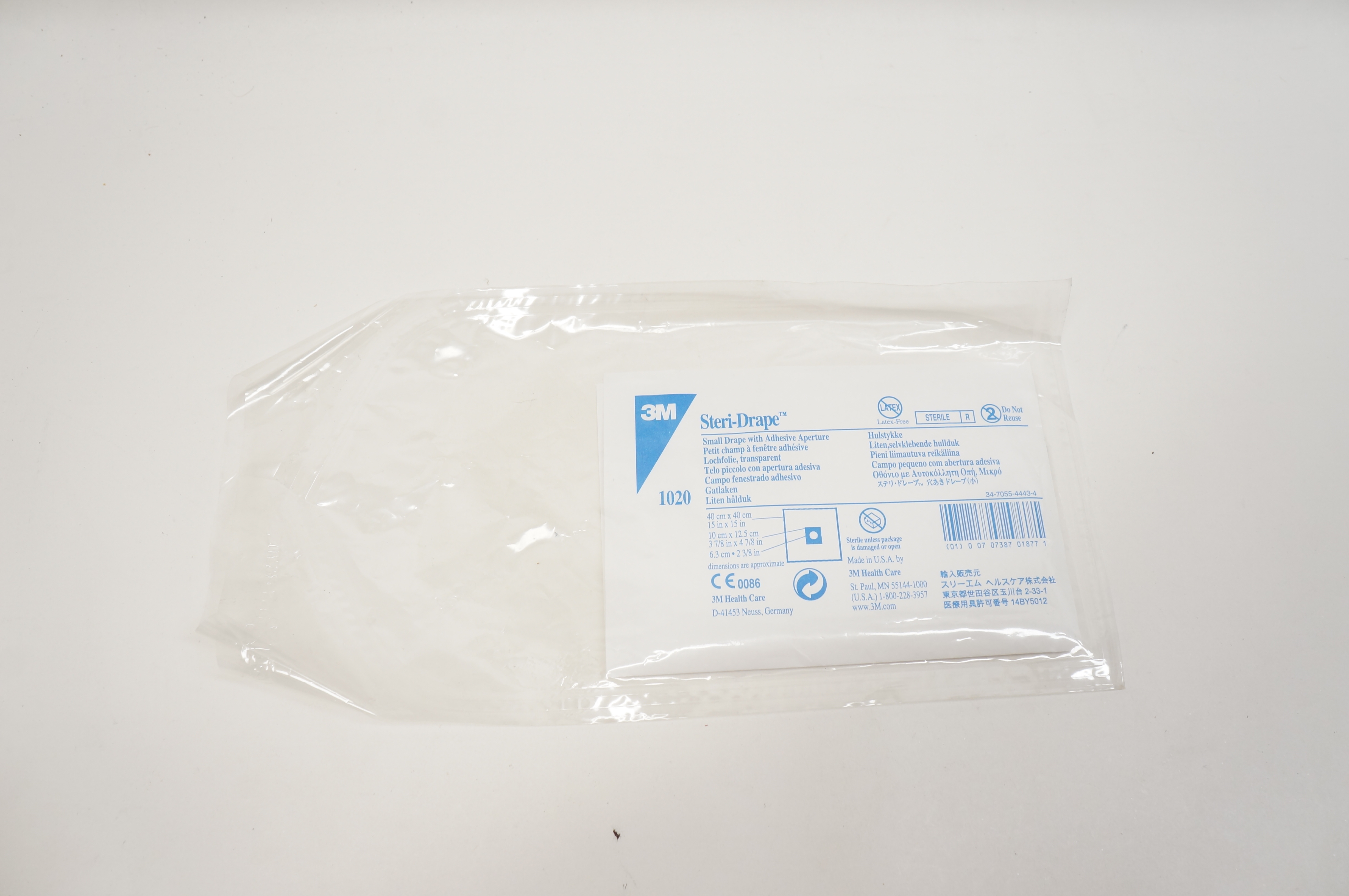 3M 1020 Steri-Drape Small Drape with Adhesive Aperture 15inch x 15inch