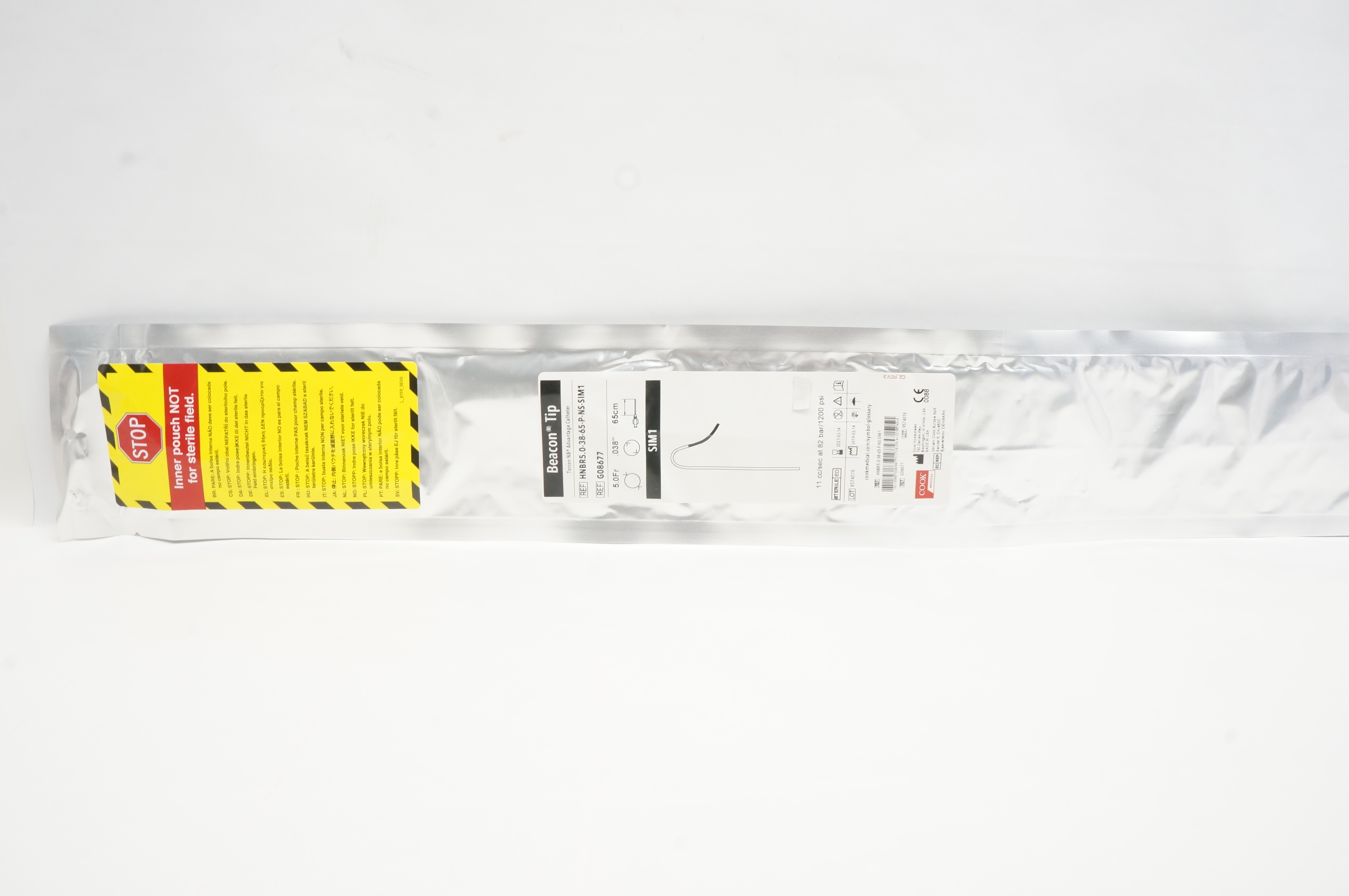 Cook Medical G08677 Torcon NB Advantage Cath. SIM1 5.0Fr. x .038in. x 65cm (x)