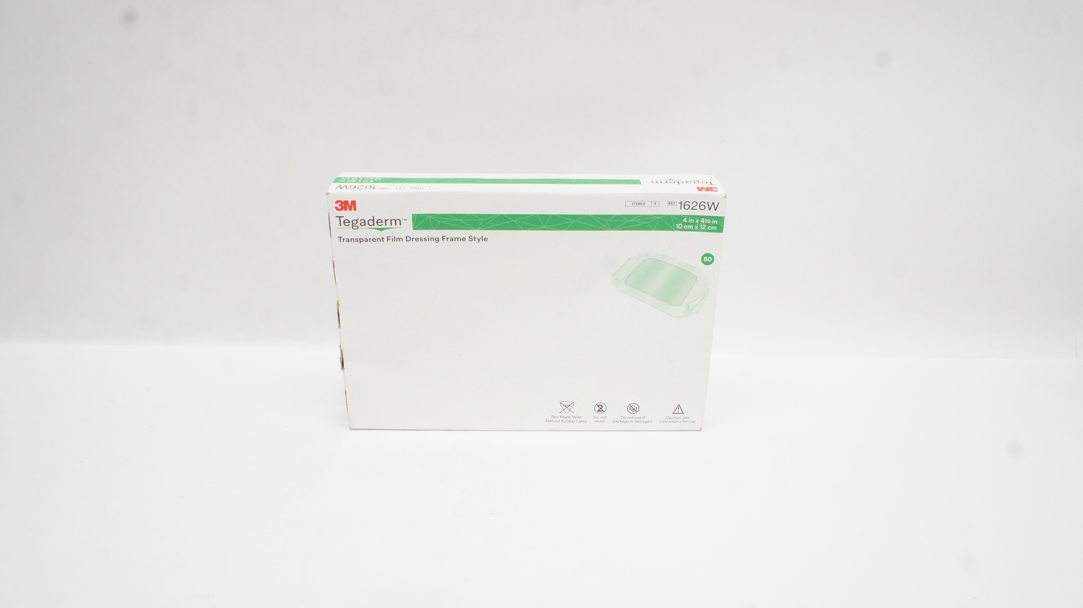 3M 1626W Tegaderm Transparent Film Dressing Frame Style 4in x 4-3/4in -Box of 50