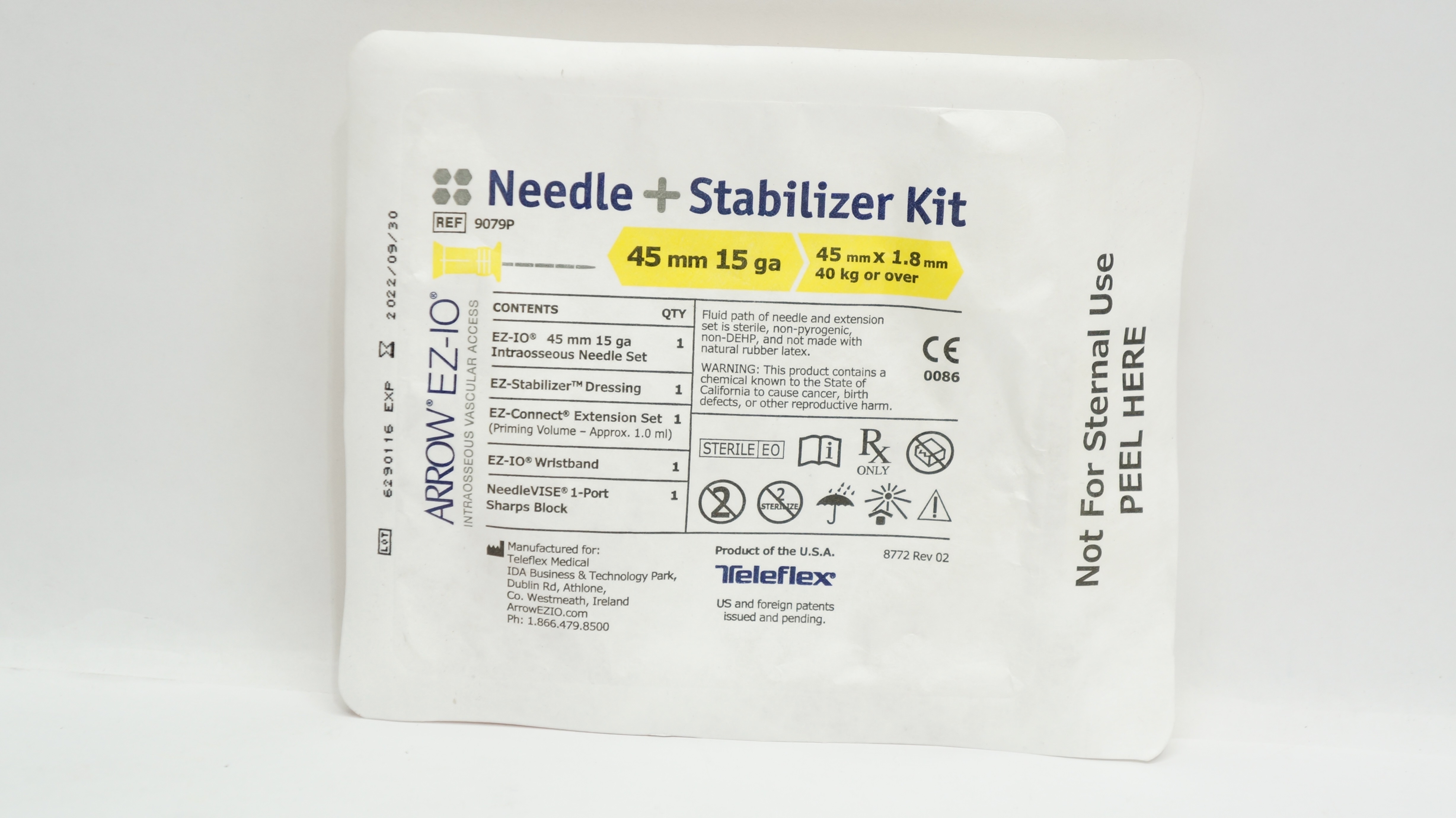 Teleflex 9079P Arrow EZ-IO Ndle + Stabilizer Kit <40kg, 15ga x 45mm (x)