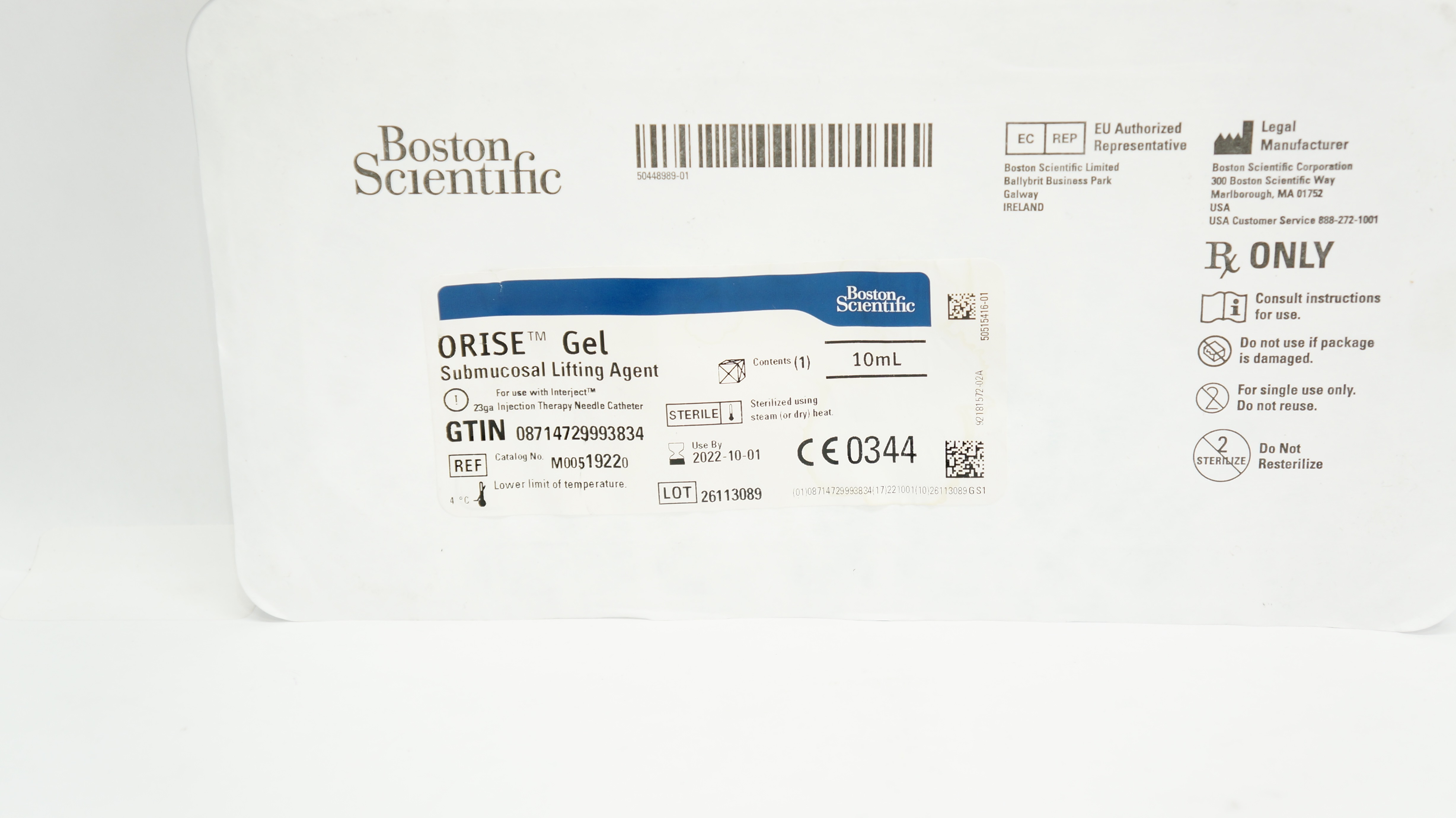 Boston Scientific M00519220 Orise Gel Submucosal Lifting Agent 10mL (x)