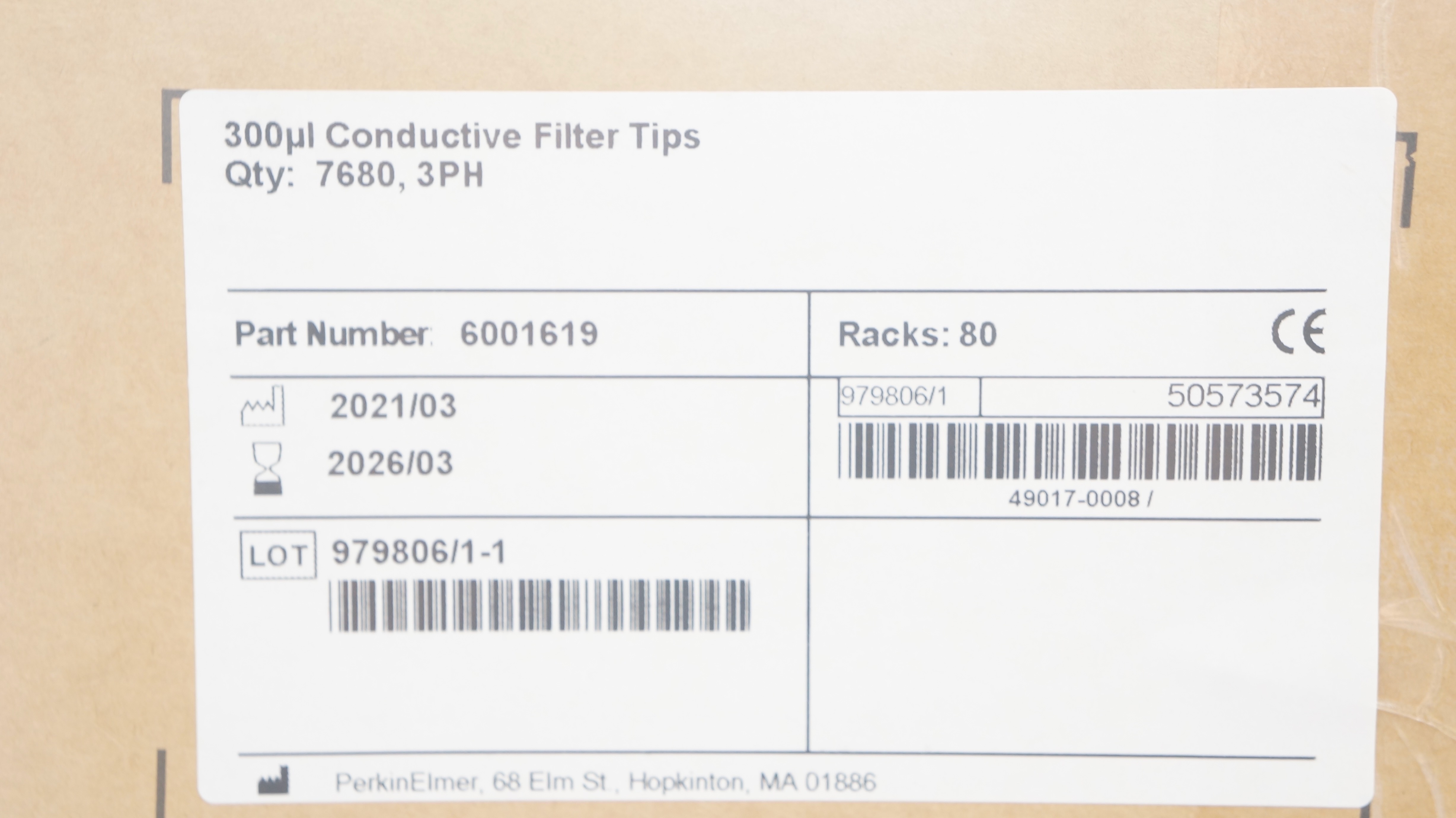 ??? 6001619 300l Conductive Filter Tips - Case of 7680, 3PH