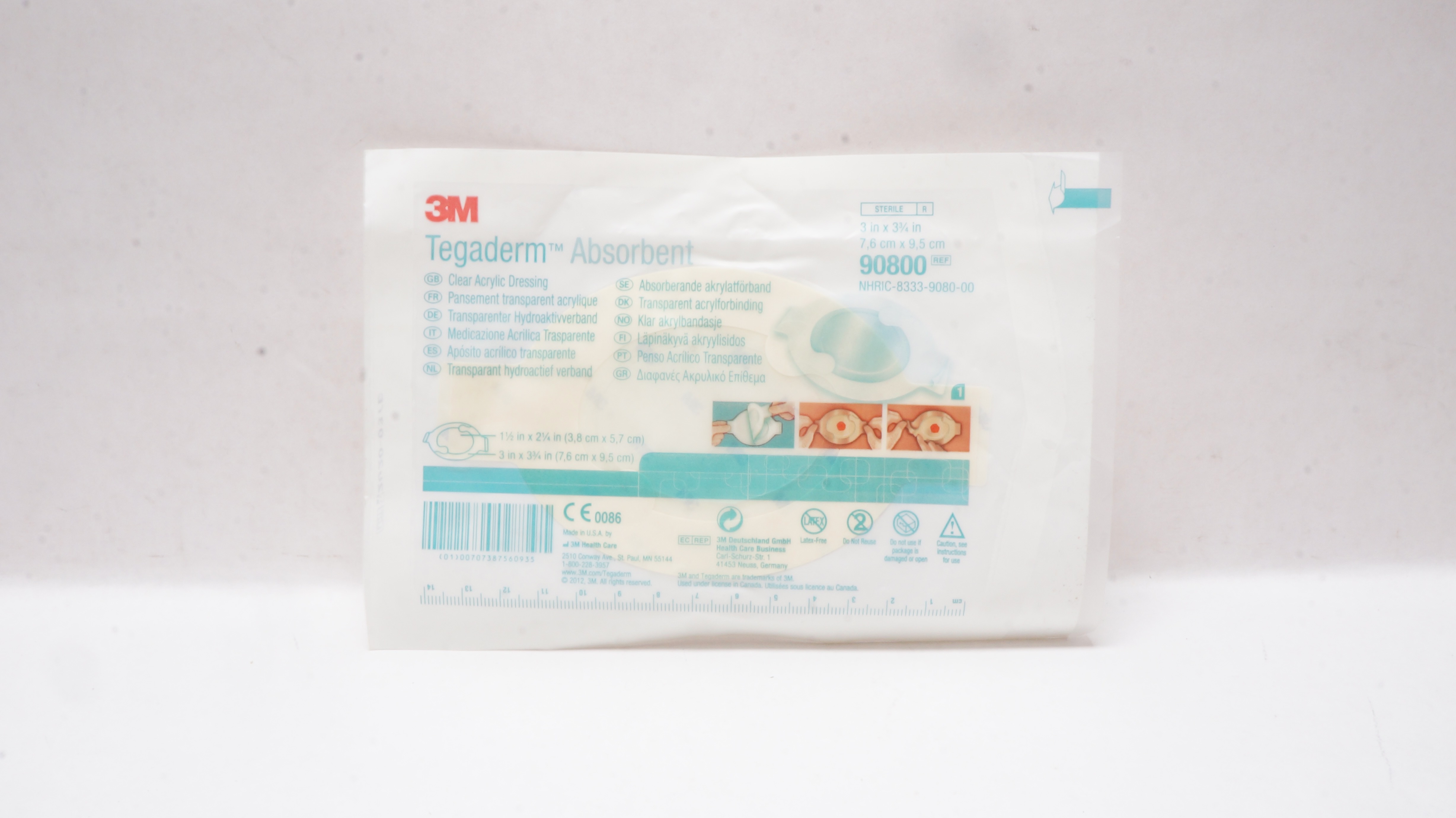 3M 90800 Tegaderm Absorbent Clear Acrylic Dressing 3inch x 3.75inch (x)