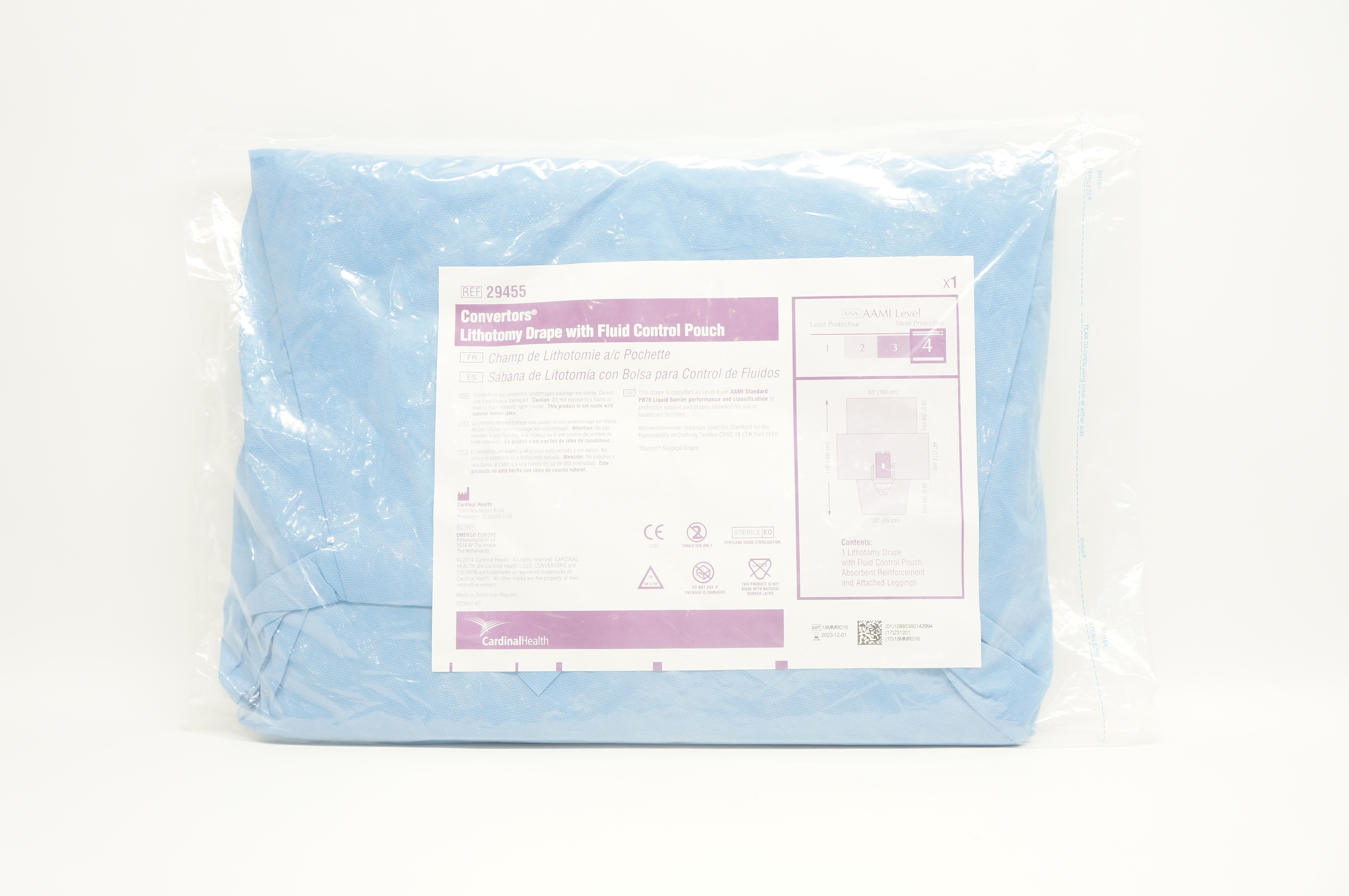Cardinal Health 29455 Convertors Lithotomy Drape AAMI Level 4, 63inch x 118inch
