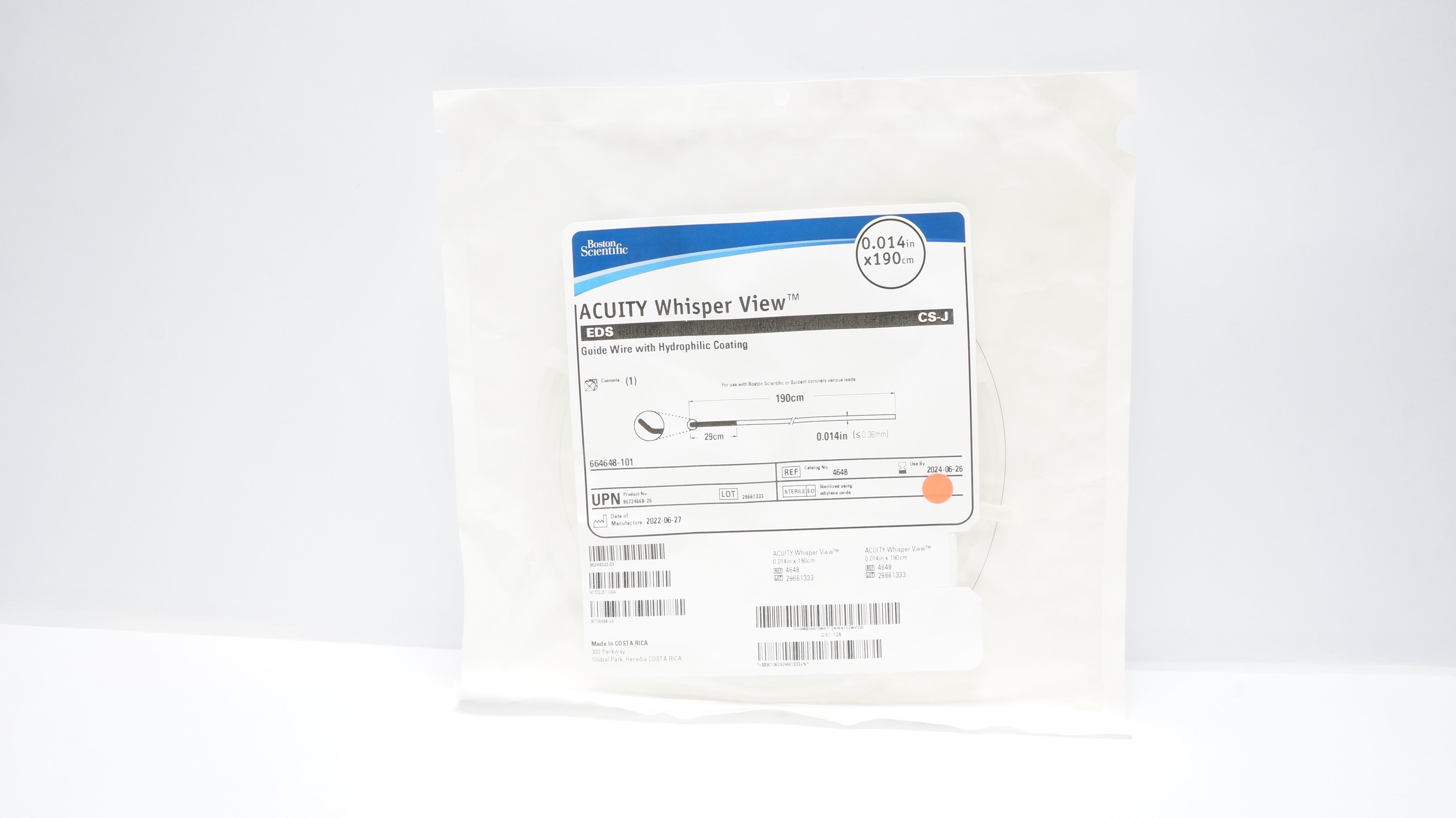 Boston Scientific 4648 Acuity Whisper View Guide Wire 0.014inch x 190cm (x)